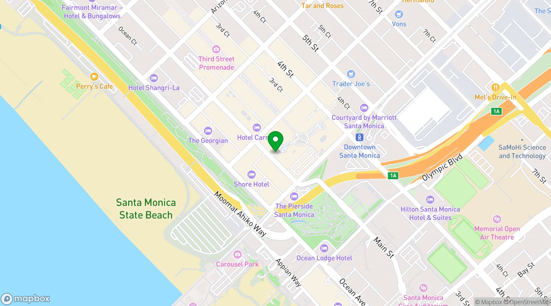Map showing LouLou Restaurant Rooftop Lounge