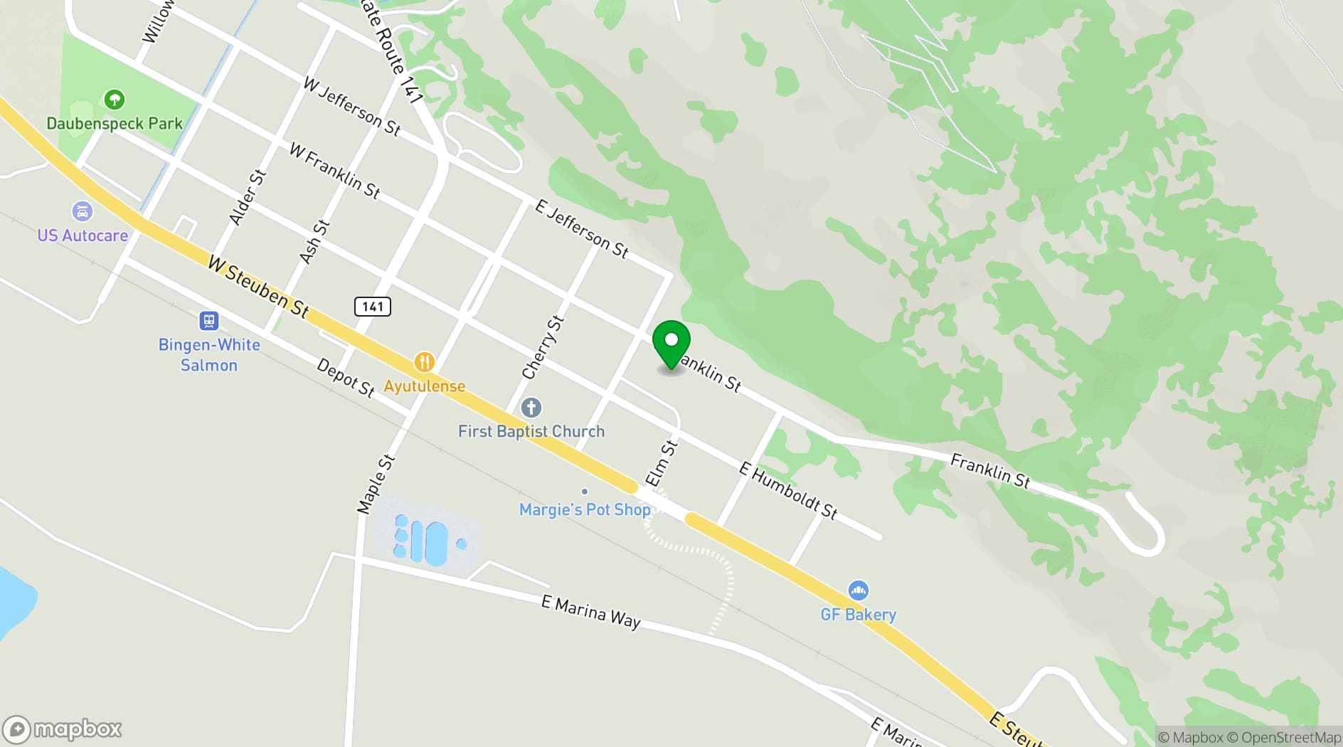 Map showing The Society Hotel - Bingen