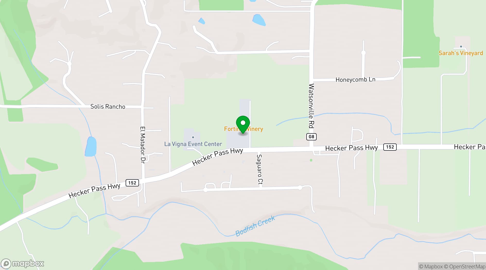 Map showing Fortino Winery