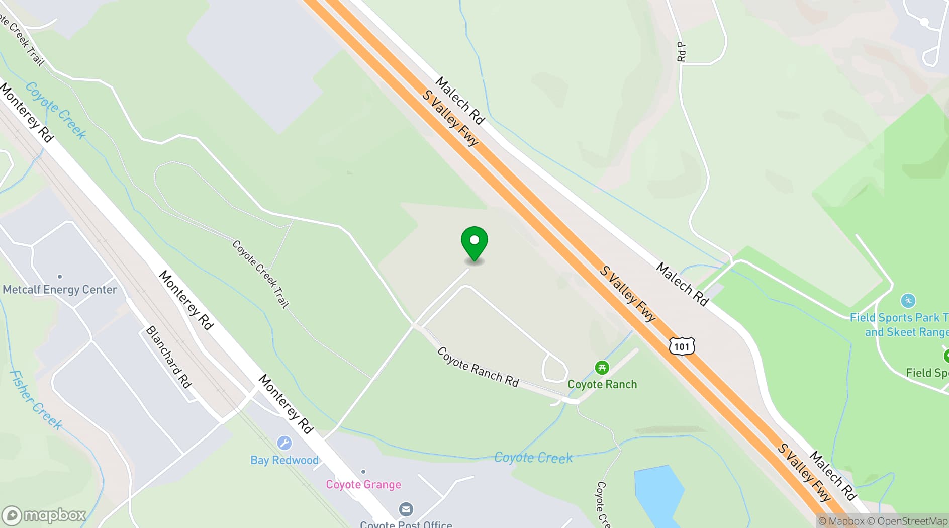 Map showing Coyote Ranch