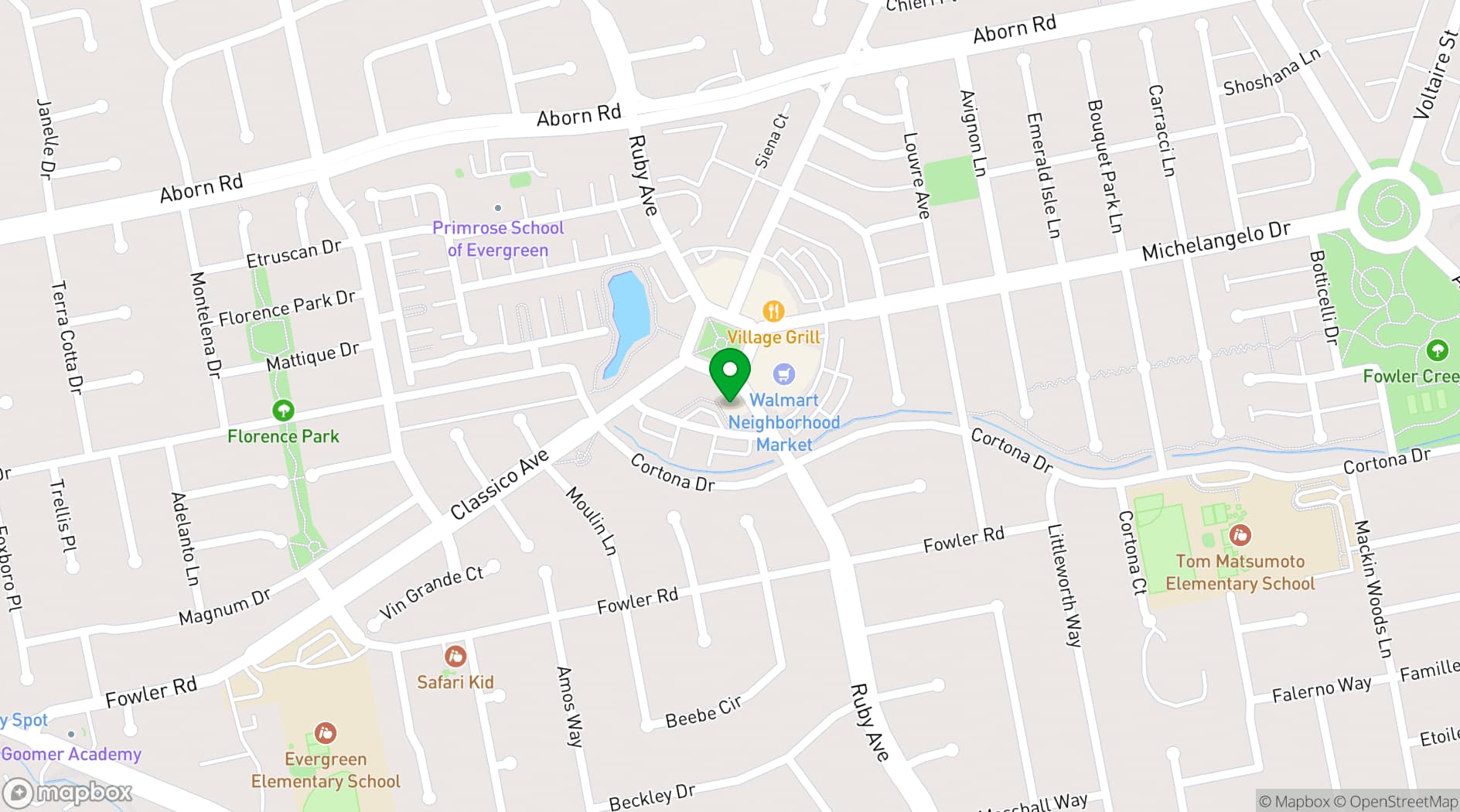 Map showing Sophie's Mediterranean Grill & Catering