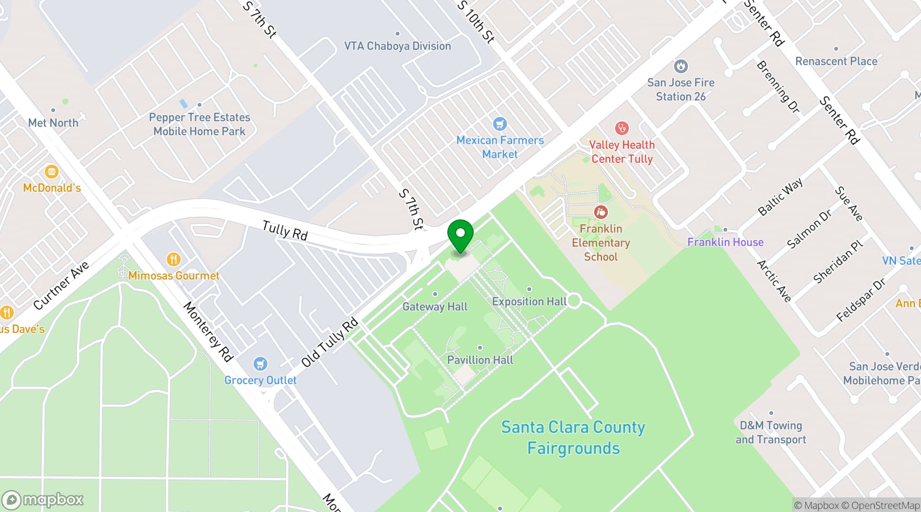 Map showing Santa Clara County Fairgrounds