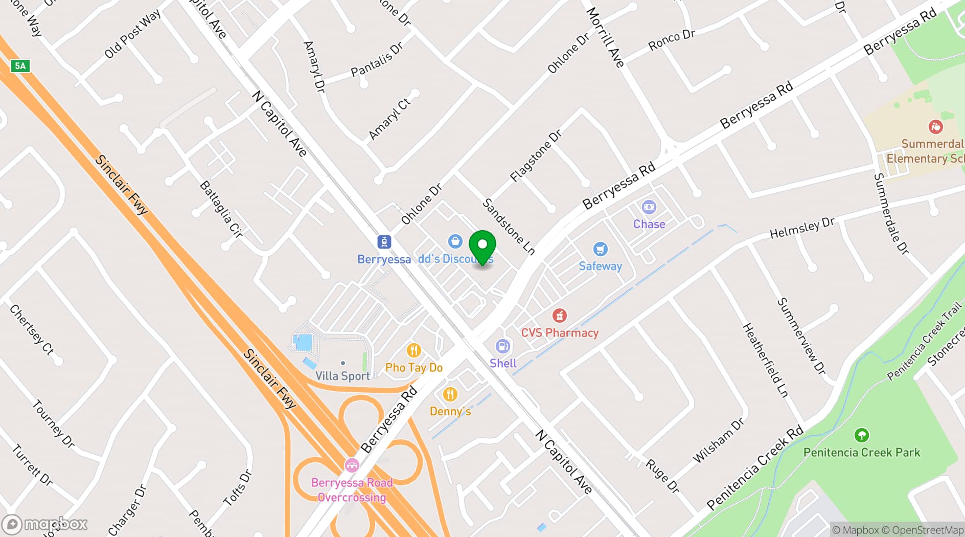 Map showing Mountain Mike's Pizza