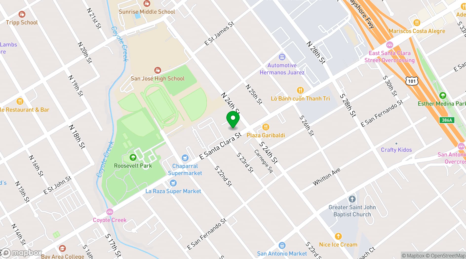 Map showing Friendship Banquet Hall