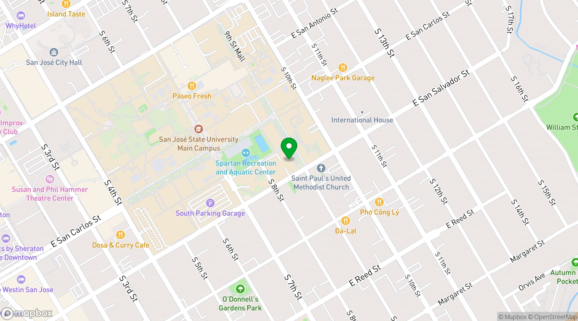 Map showing University Housing Services