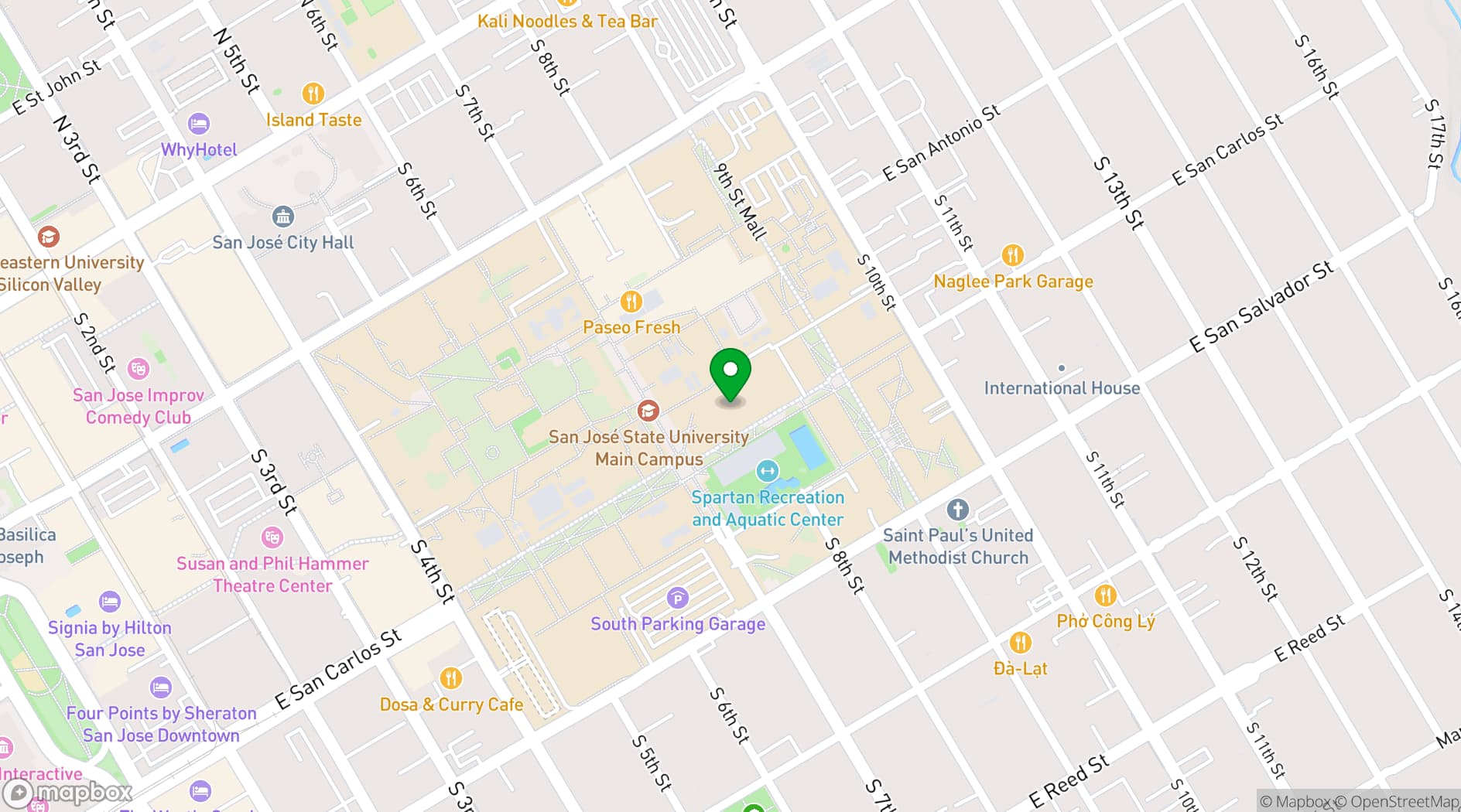 Map showing Provident Credit Union Event Center
