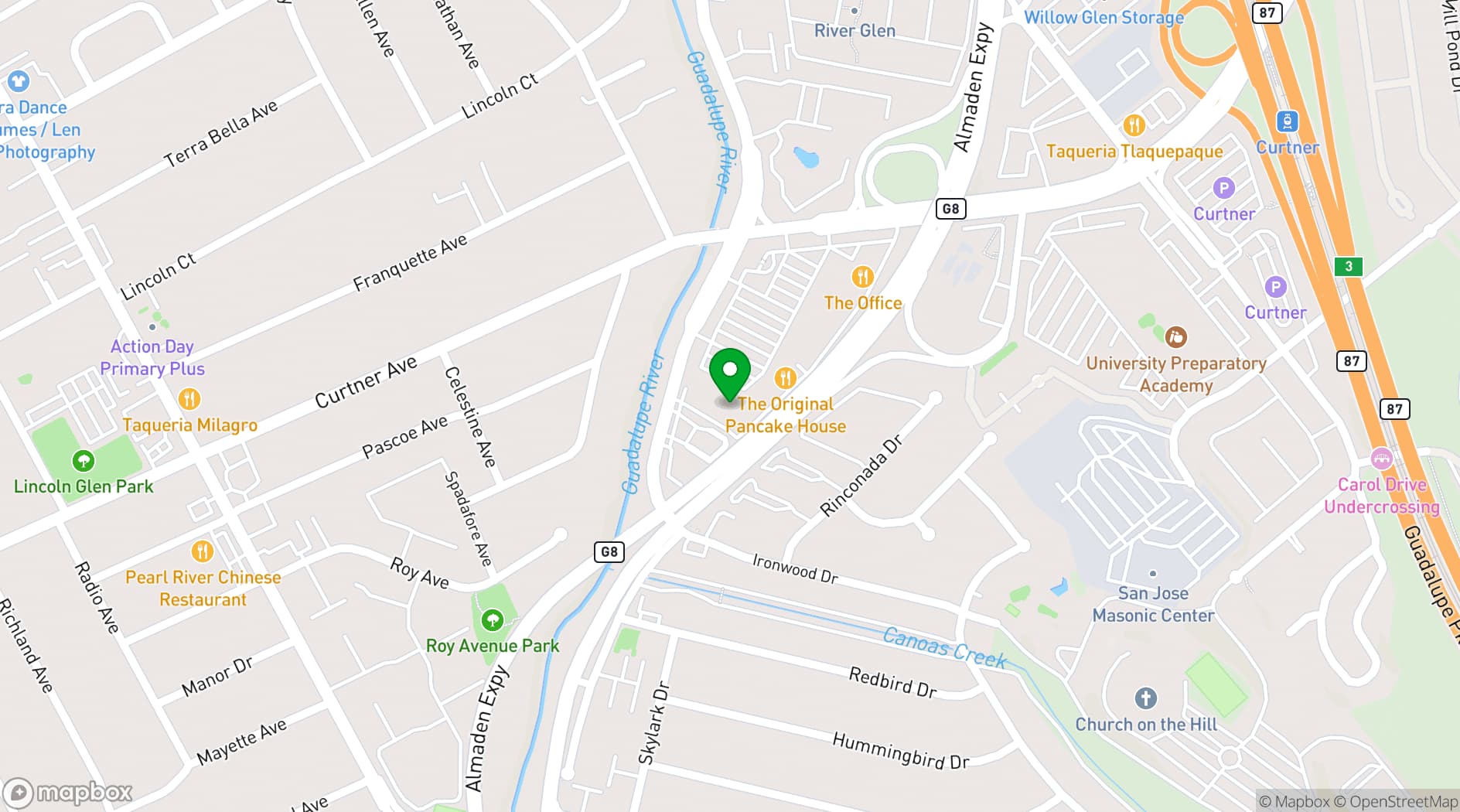 Map showing CineLux Almaden Café & Lounge