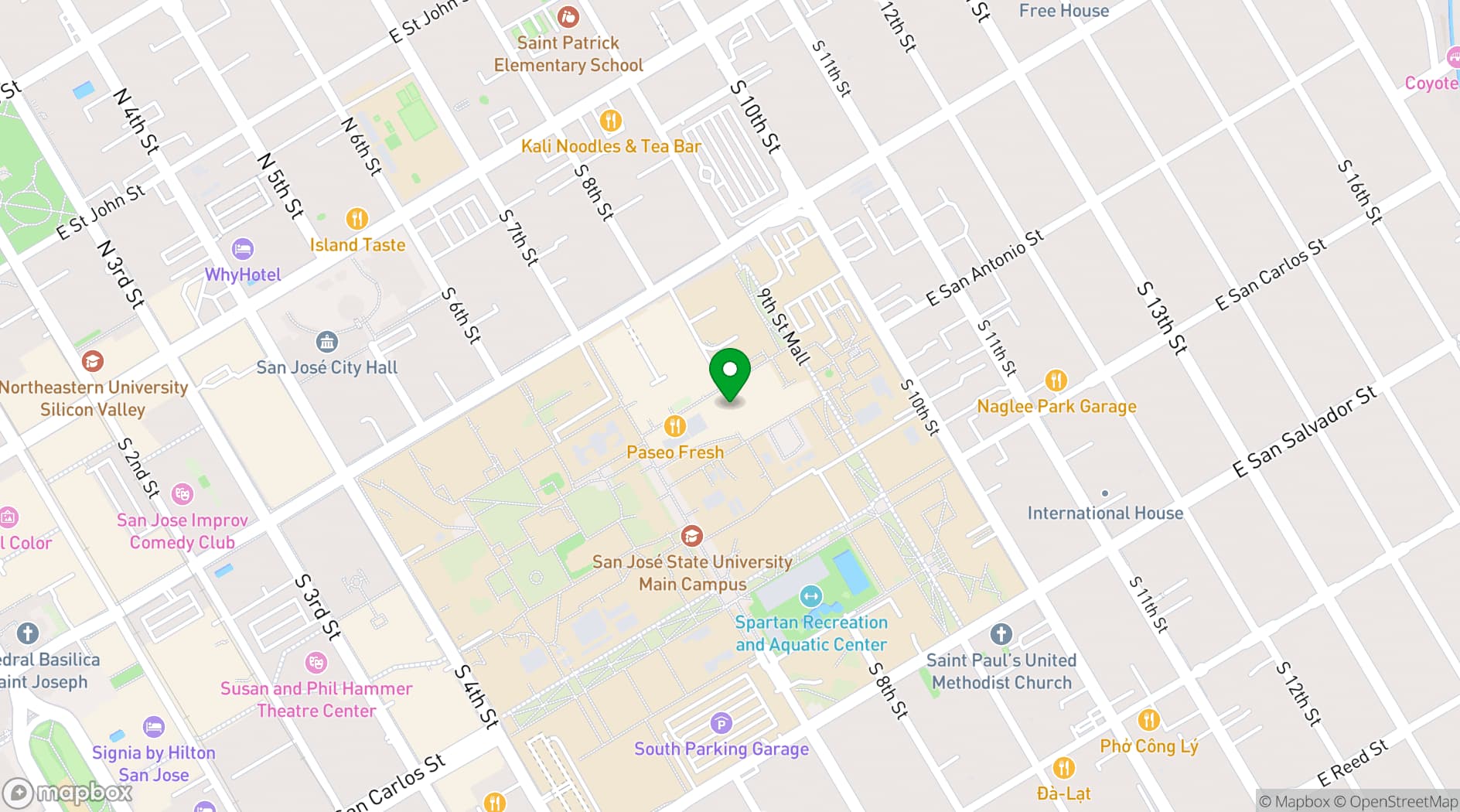 Map showing Student Union, Inc. at SJSU