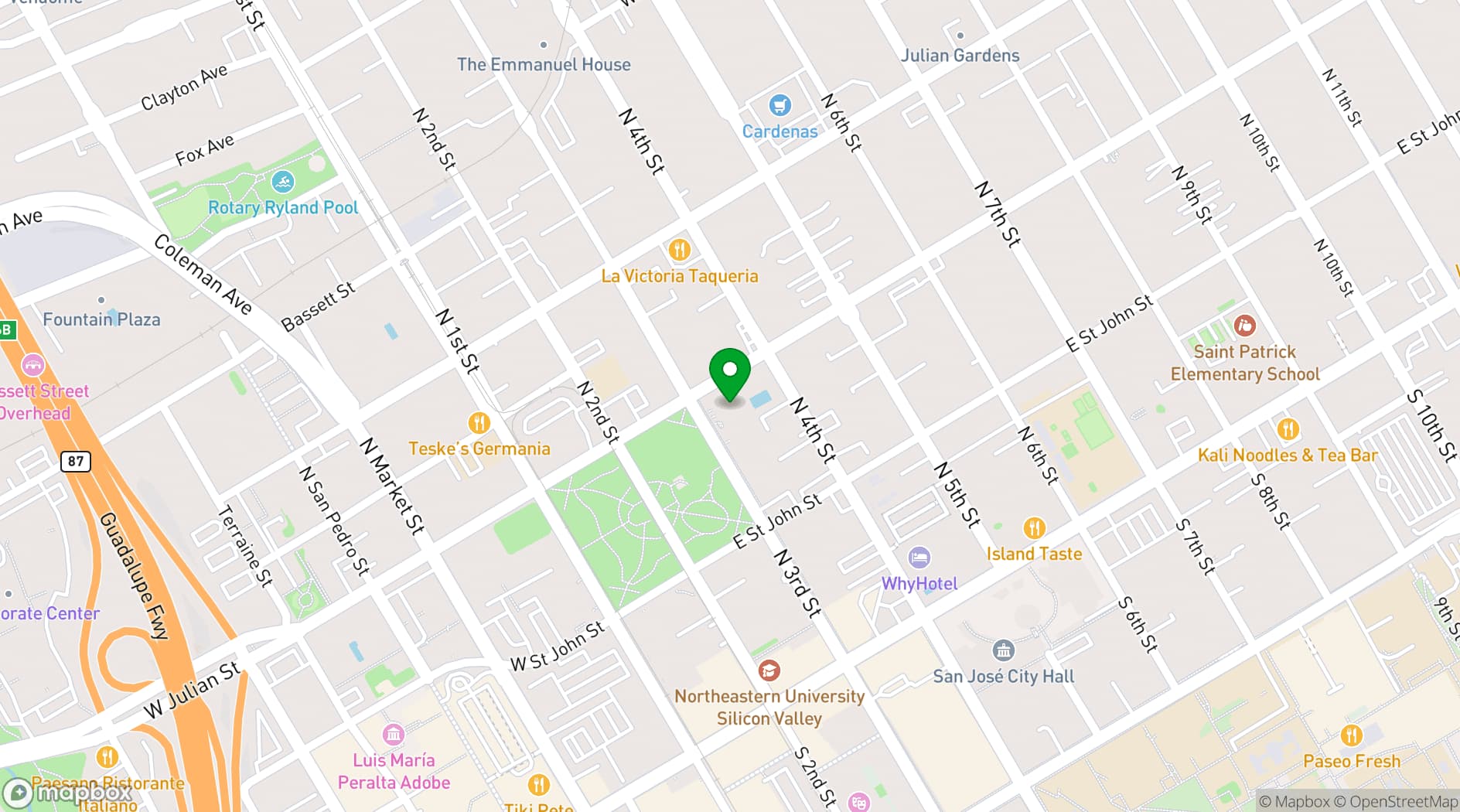 Map showing The Corinthian Grand Ballroom