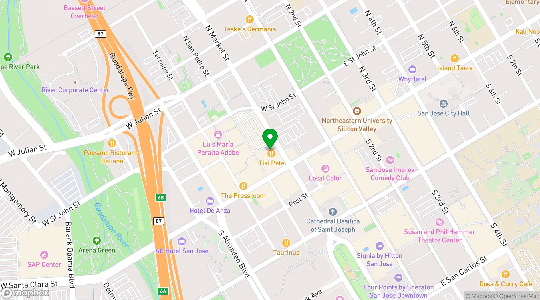 Map showing Sushi Confidential