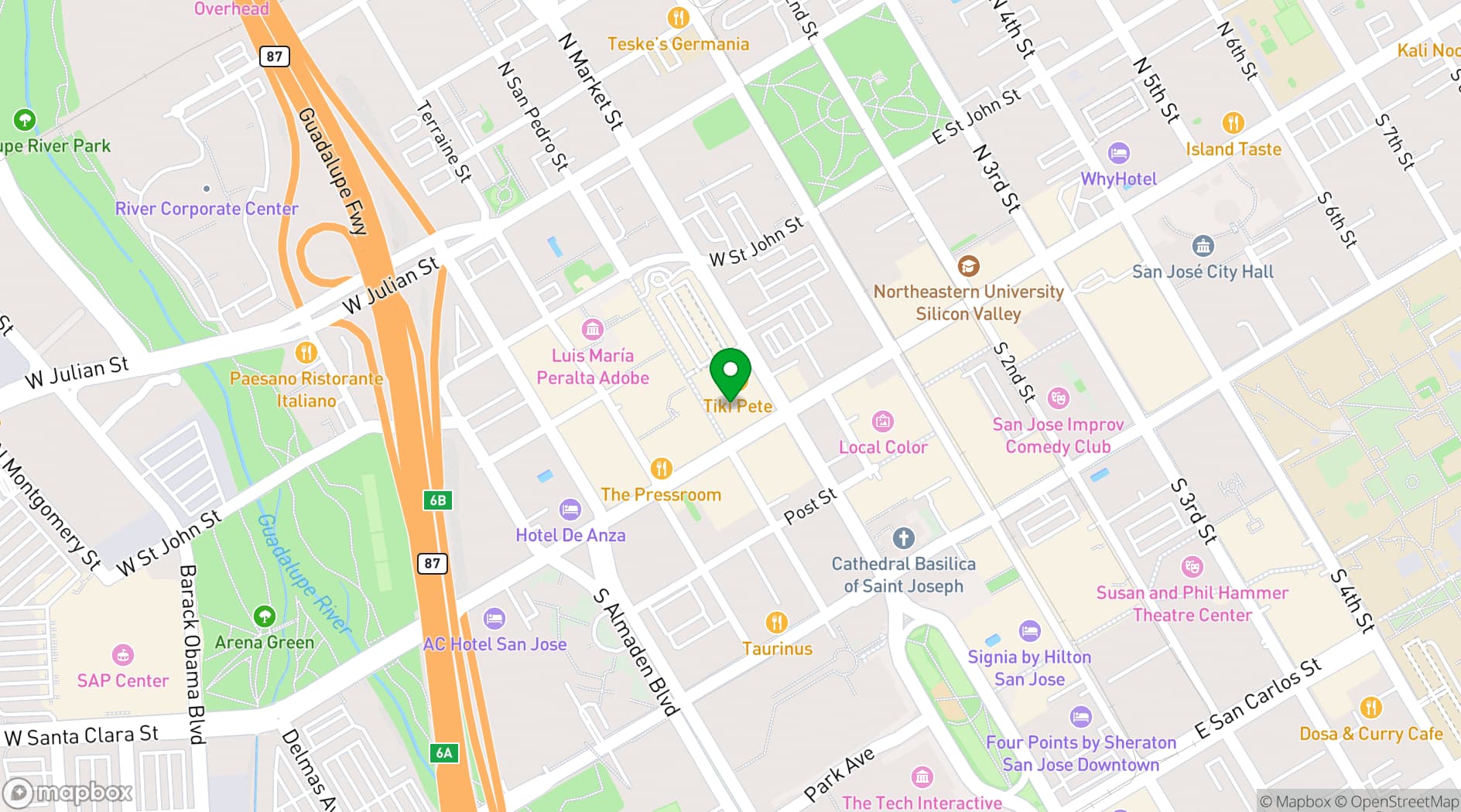 Map showing Blanco Urban Venue