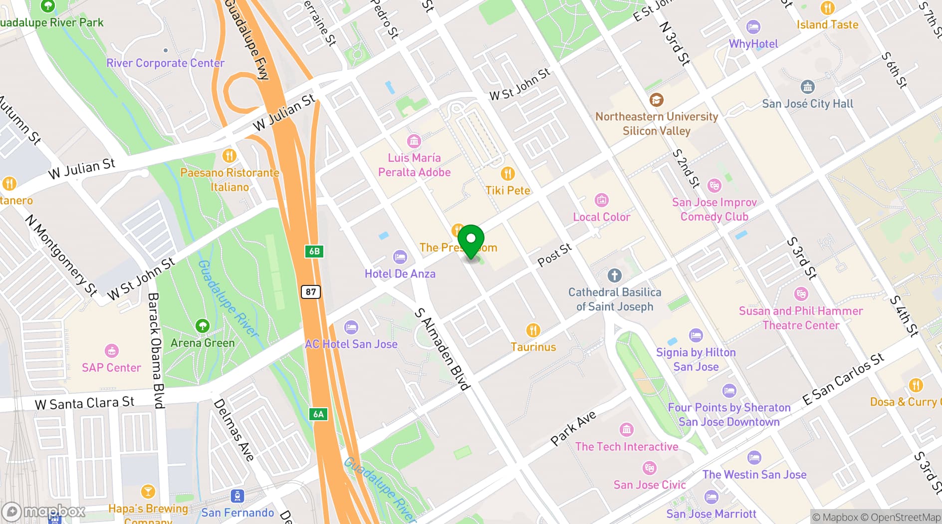 Map showing The Prestige Venue