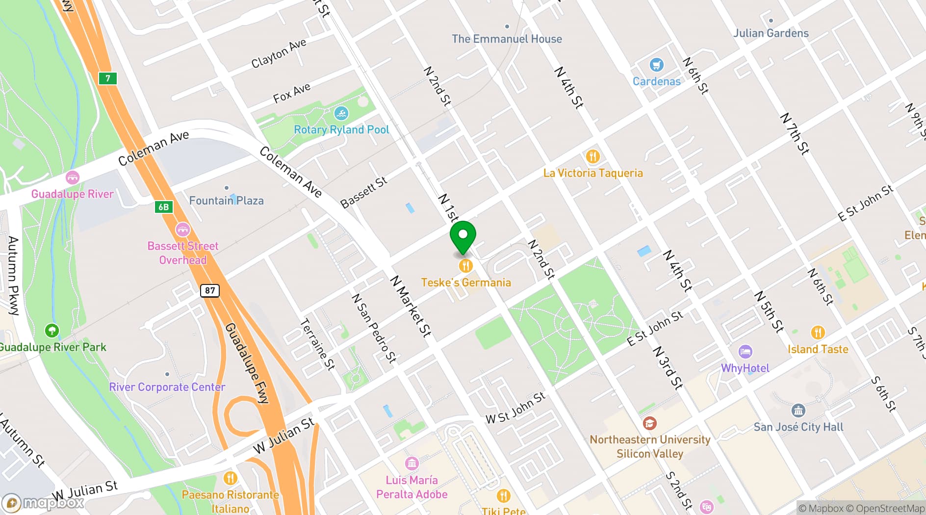 Map showing Trials Pub