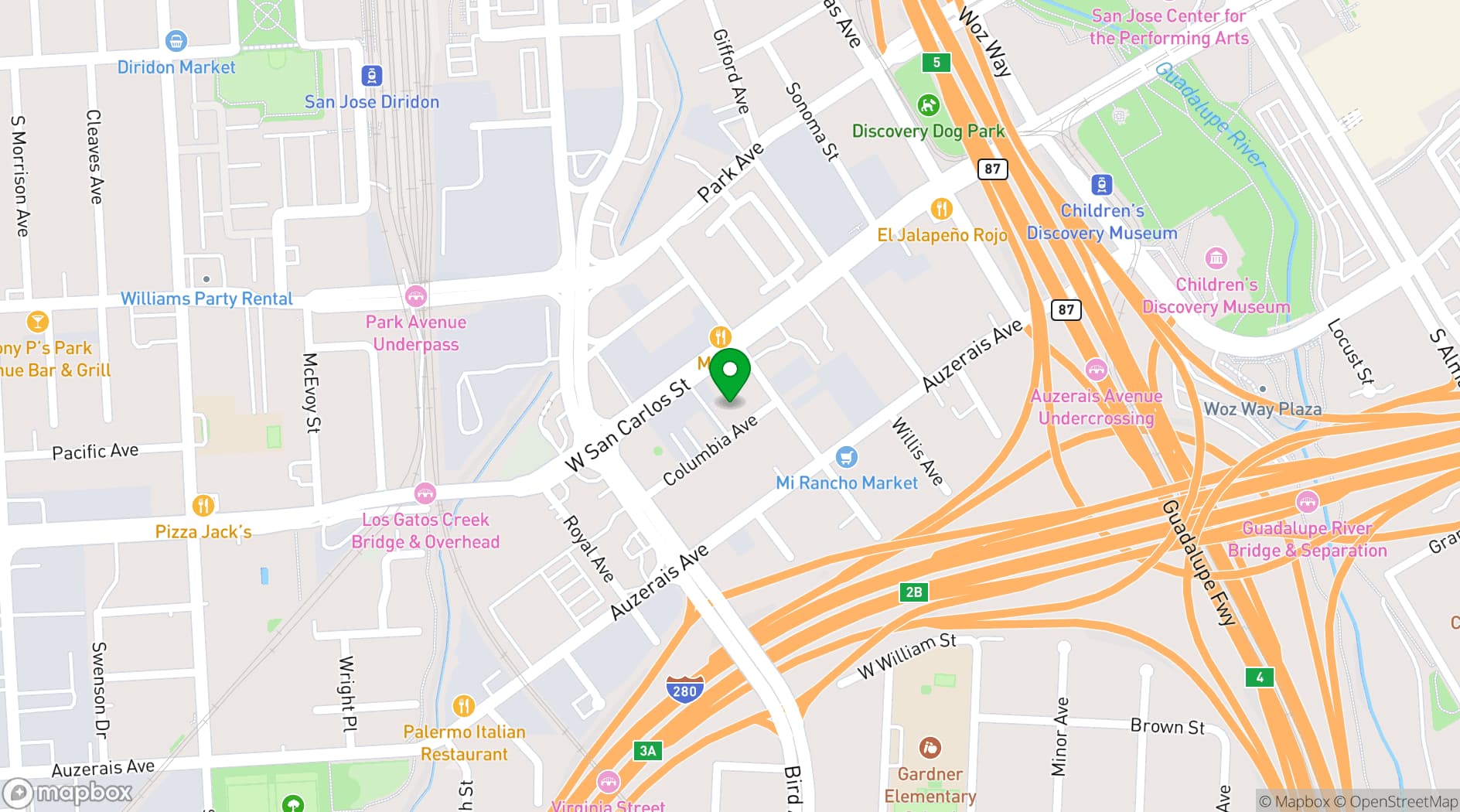 Map showing San Jose Dons Motorcycle Club