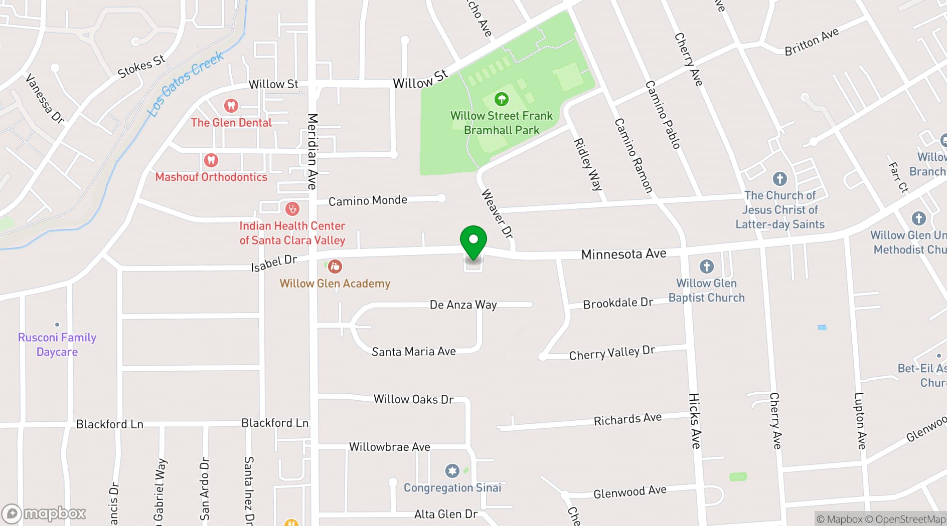 Map showing Willow Glen Post 318