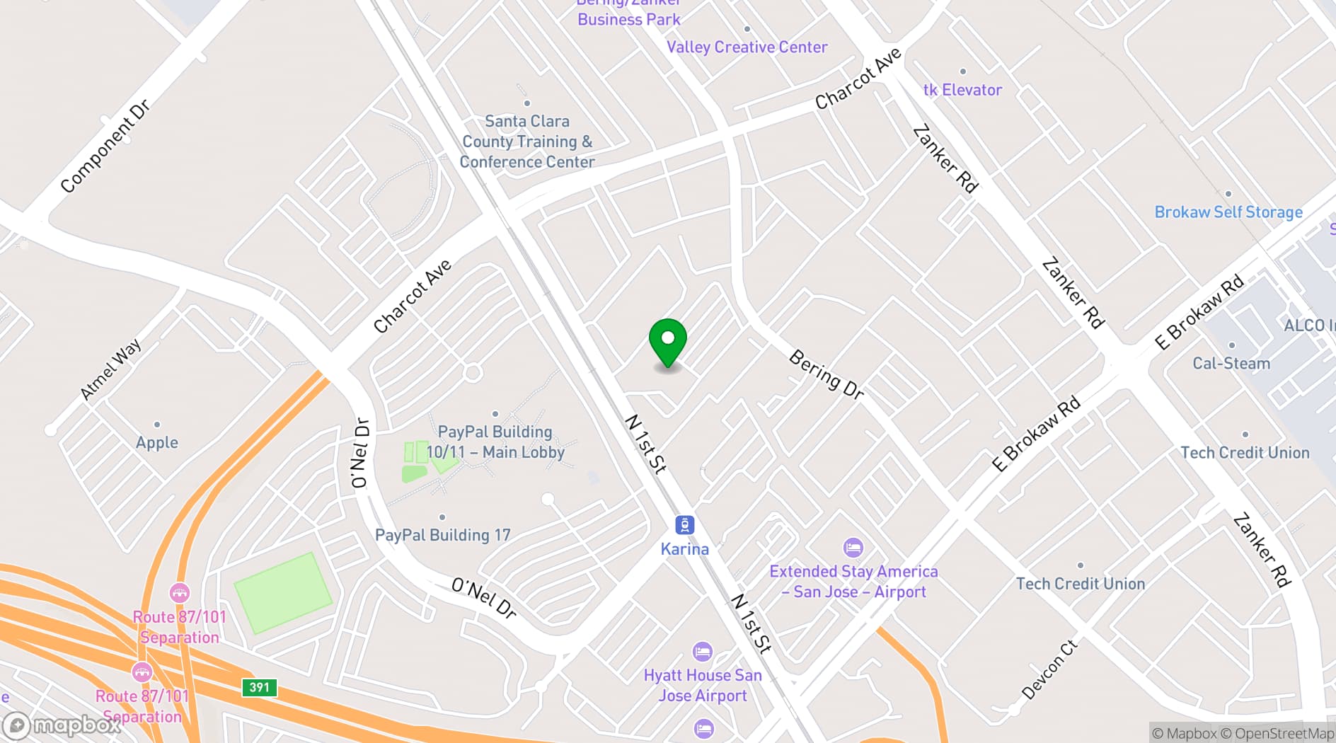 Map showing Expansive San Jose, North First