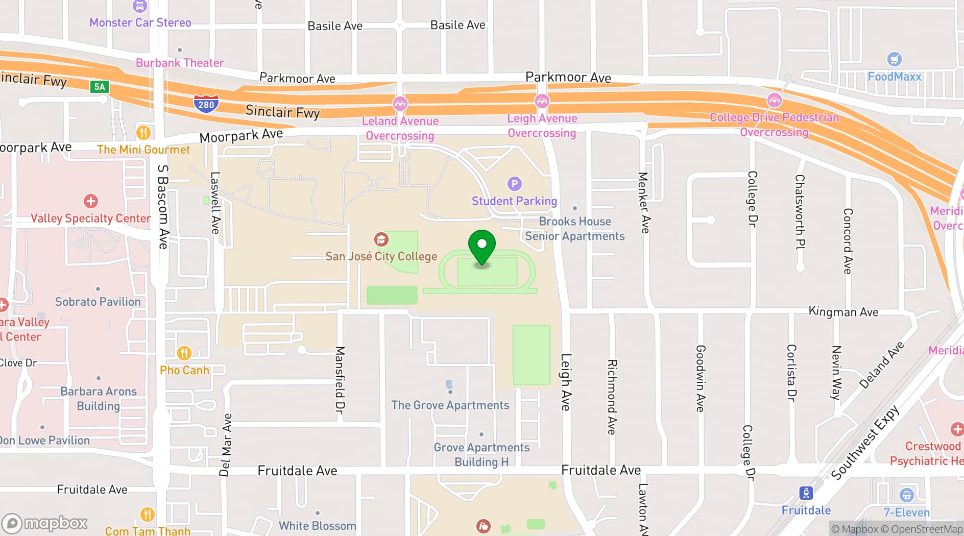 Map showing Jaguar Stadium