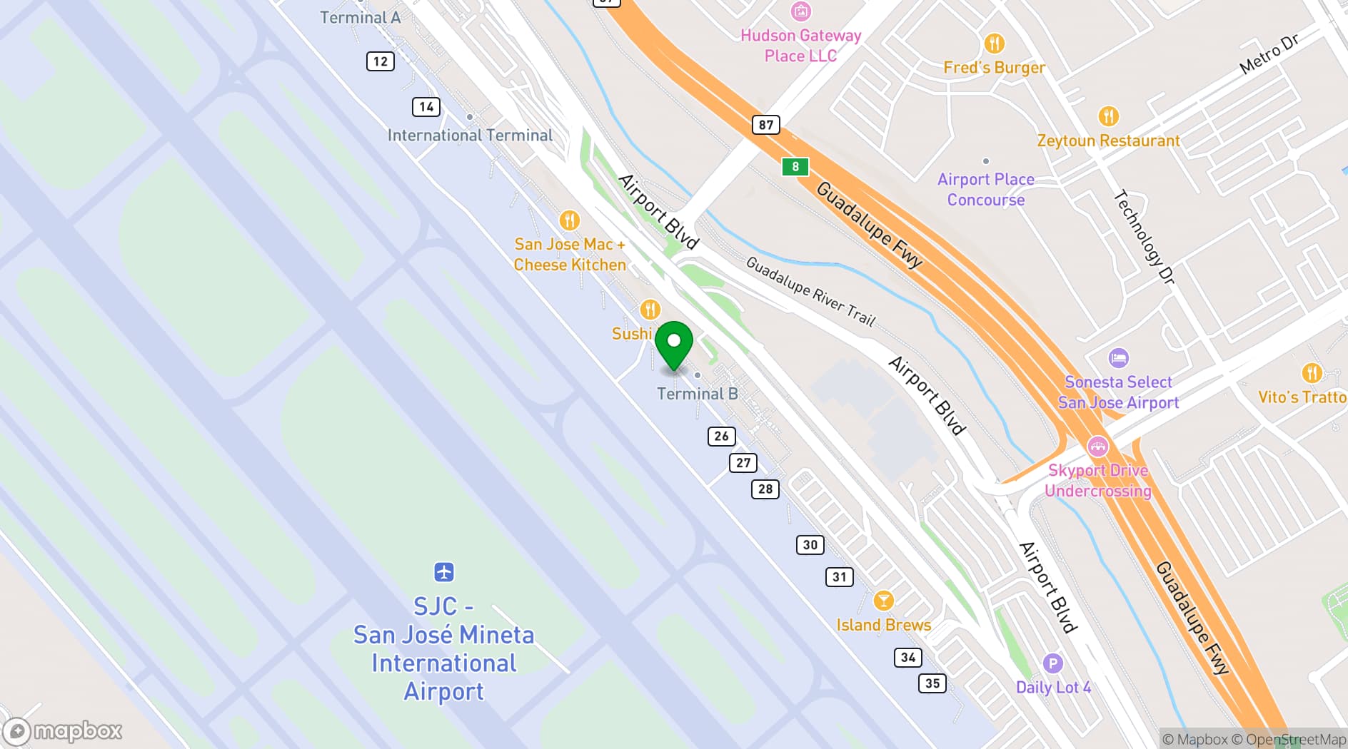 Map showing Jim Stump’s Taproom + Kitchen