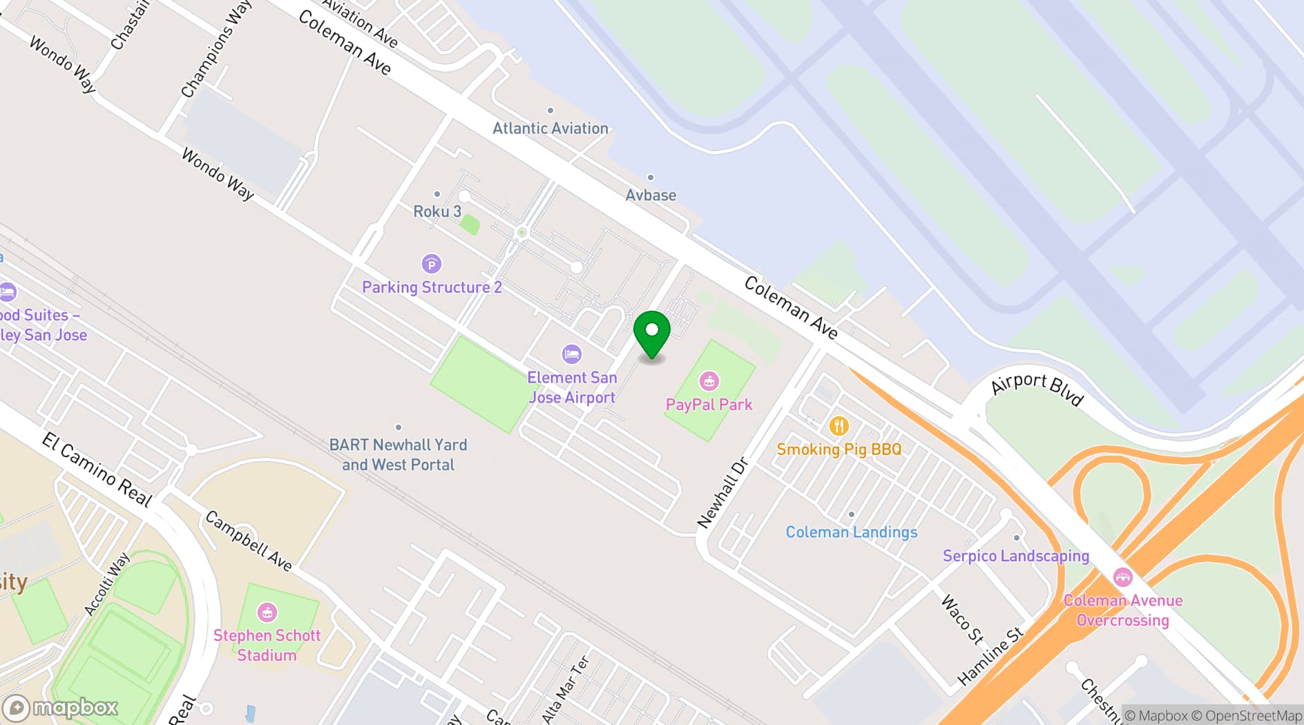 Map showing Sky Lounge