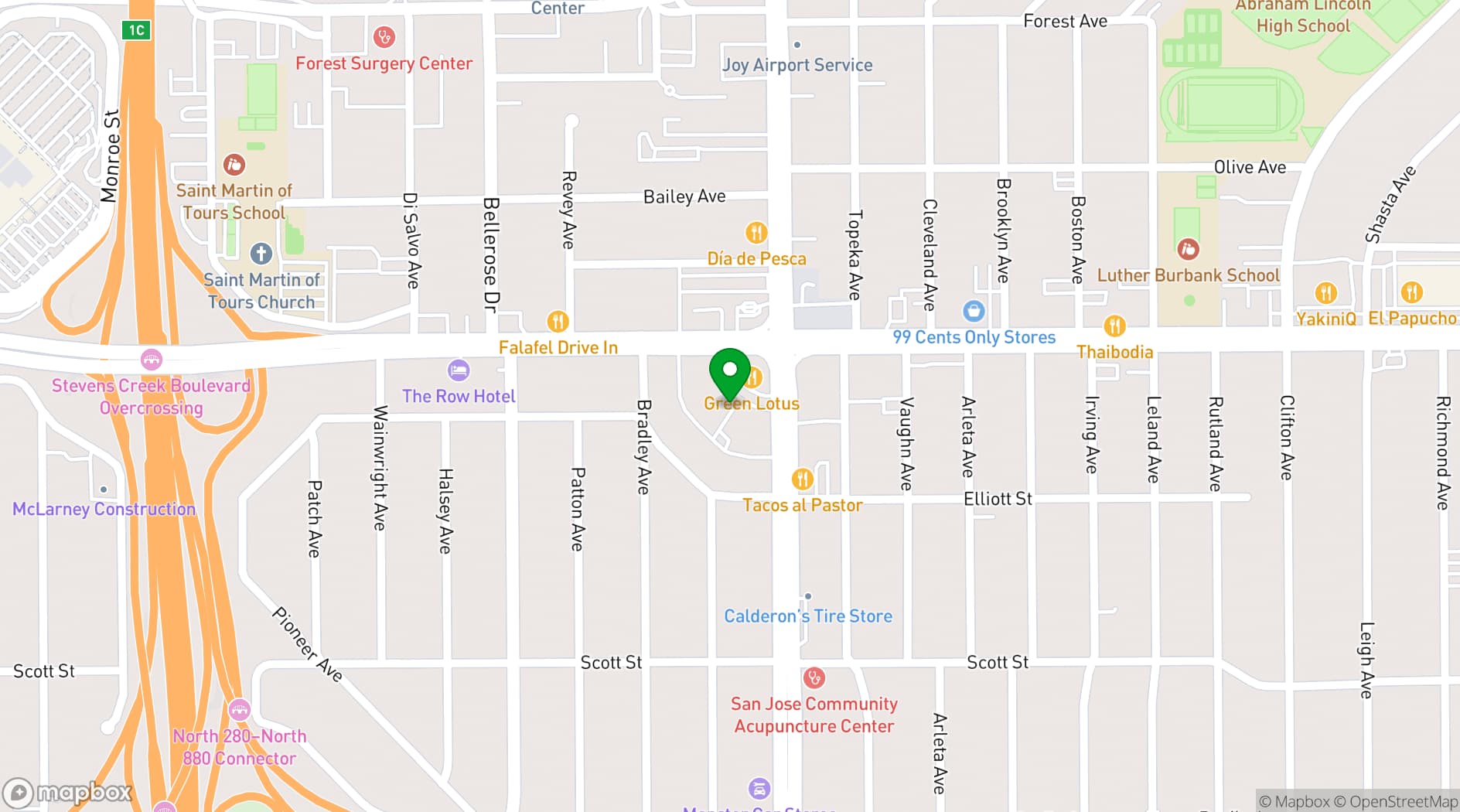 Map showing The 49er Inn