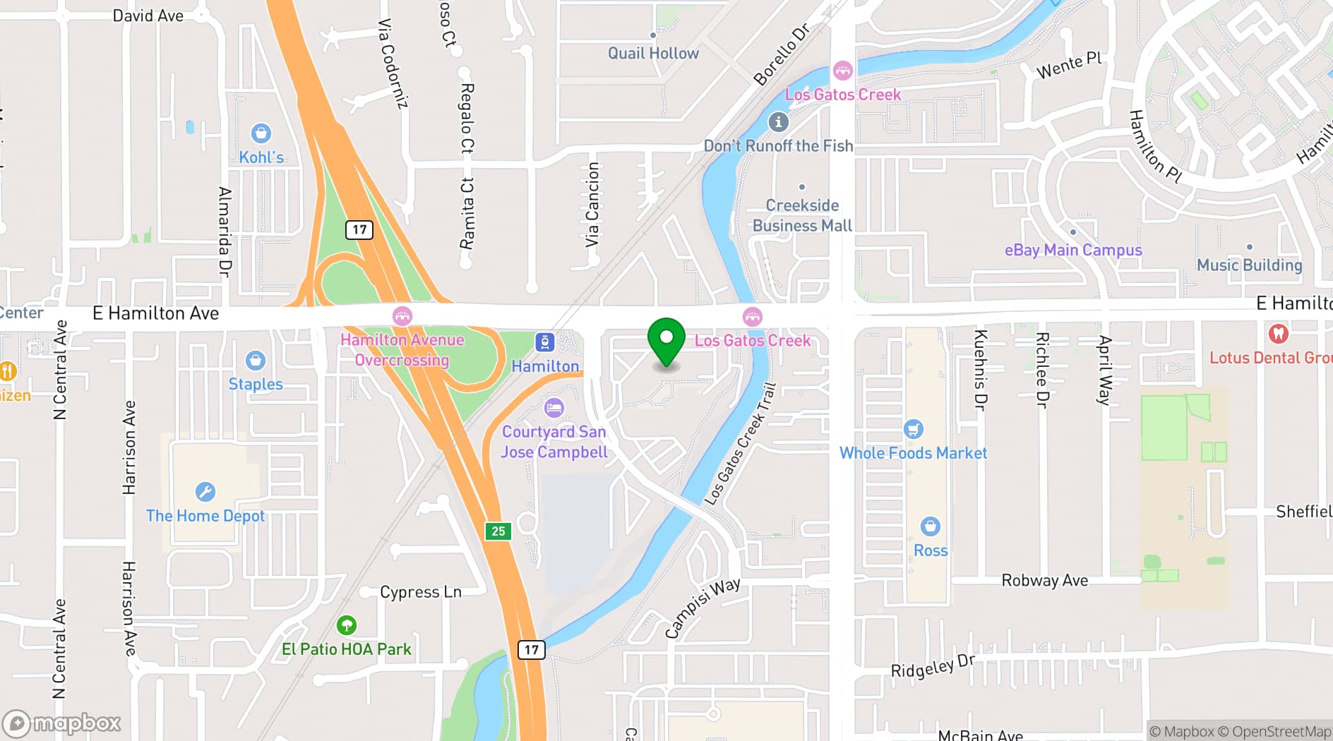 Map showing Legacy Hamilton Plaza