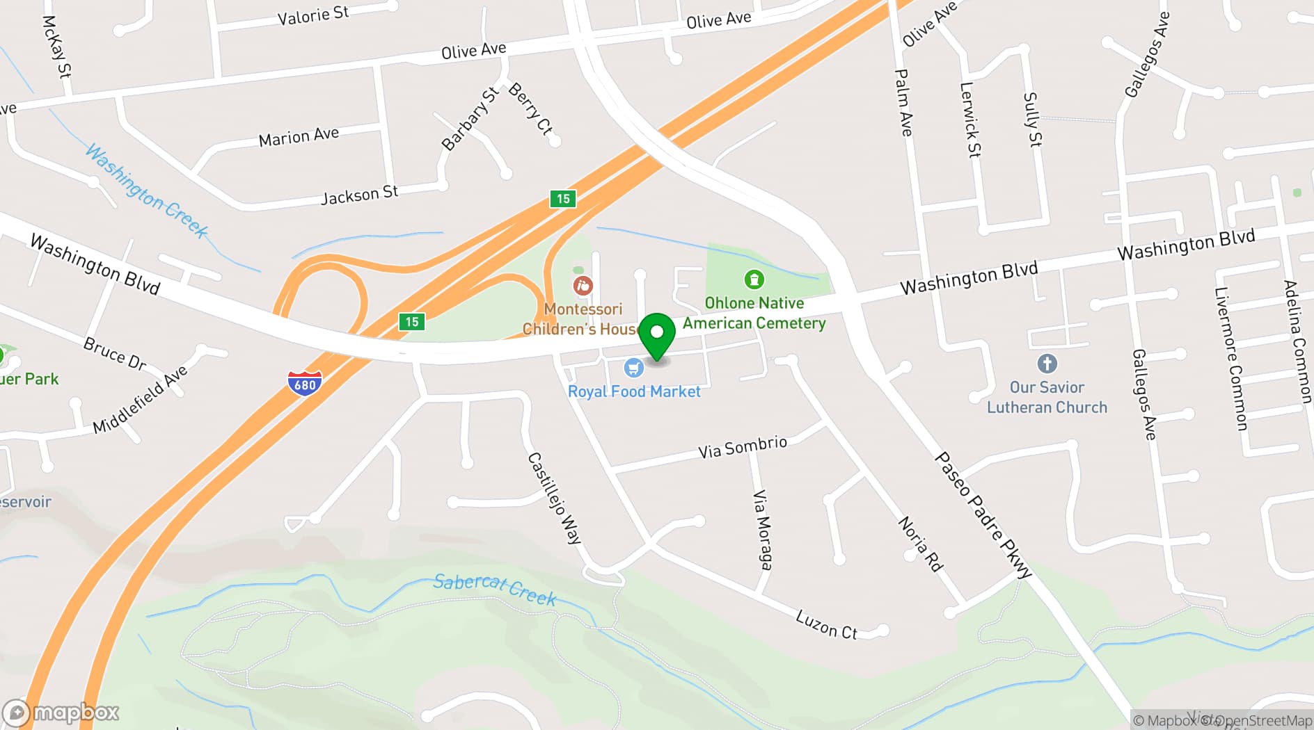 Map showing Mission Pizza & Pub