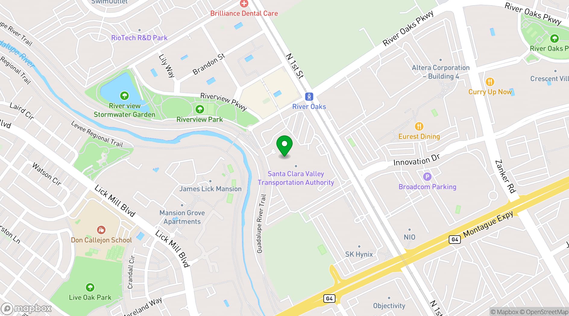 Map showing VTA Business Center