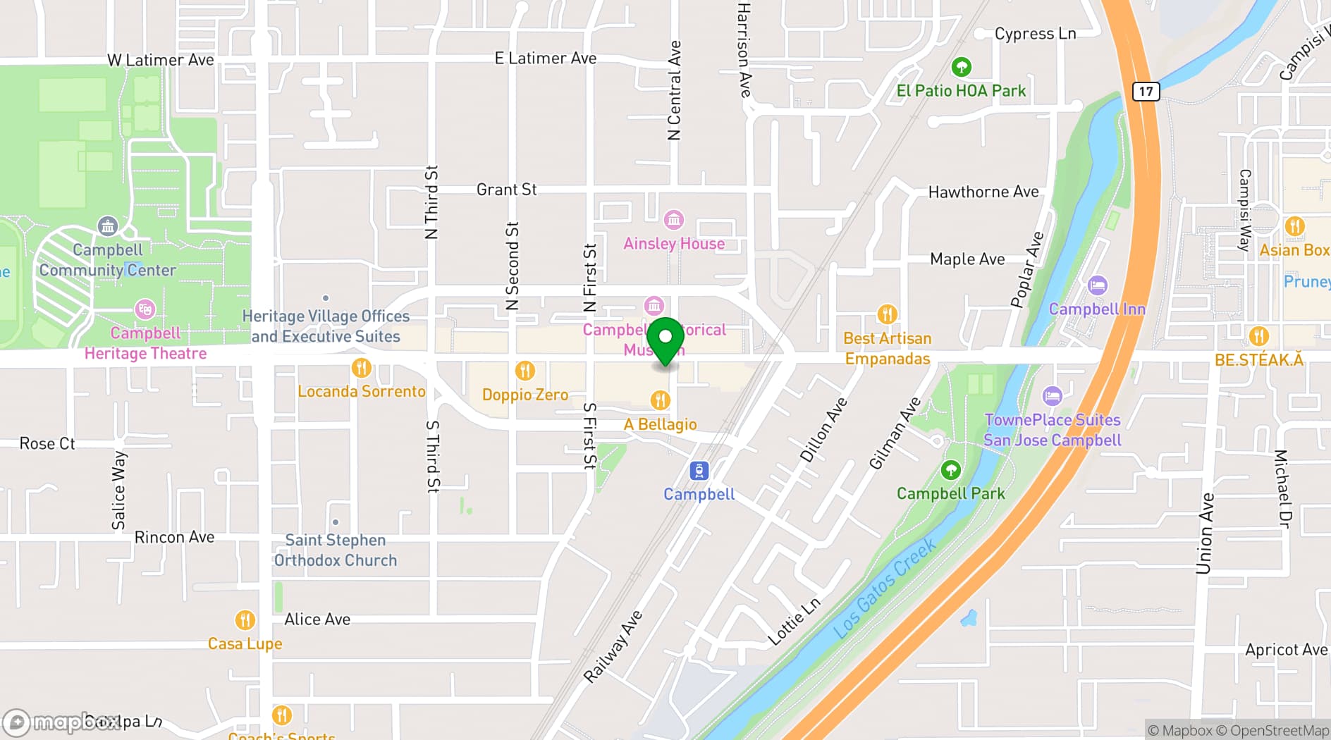 Map showing Trattoria 360