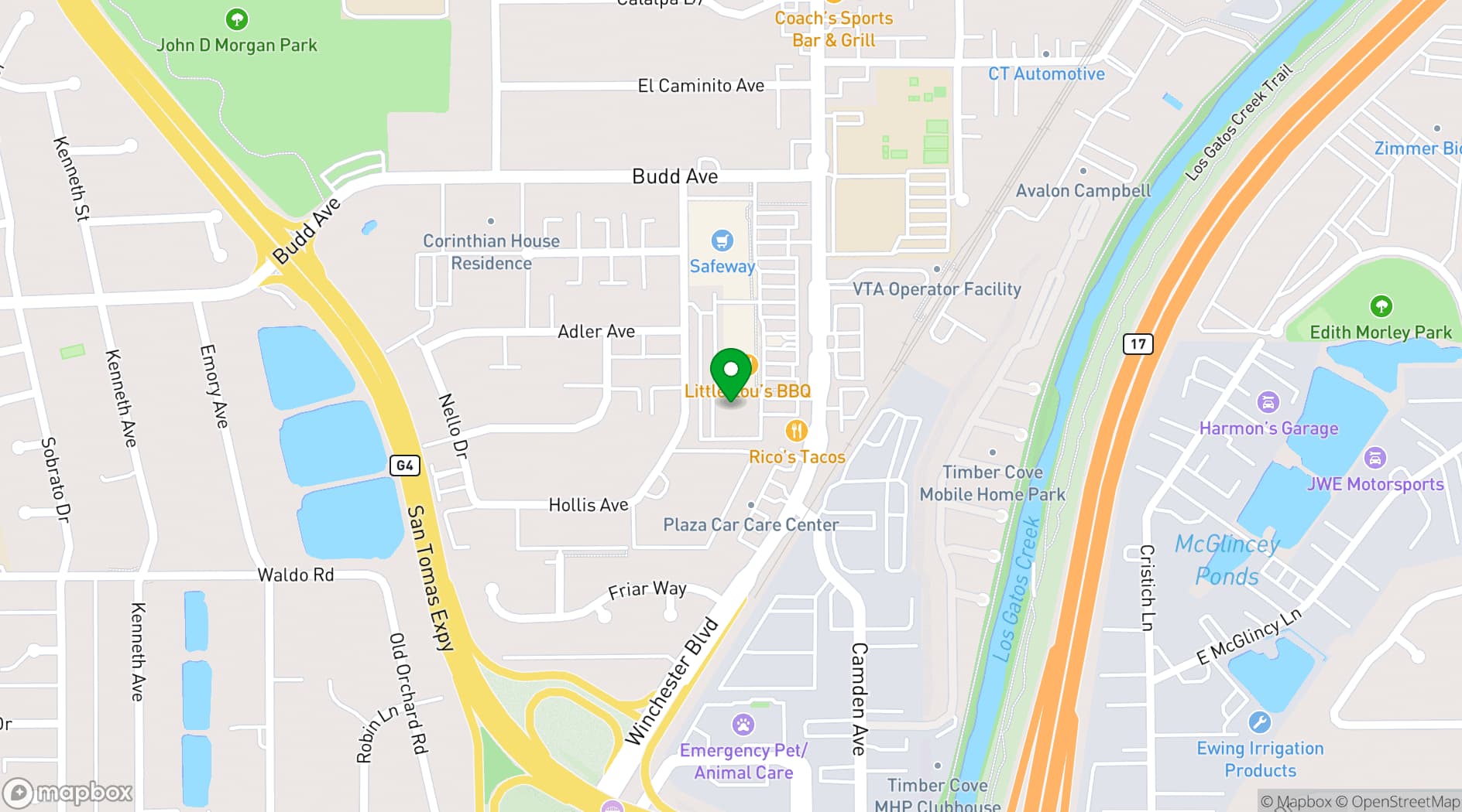 Map showing CineLux Plaza Café & Lounge