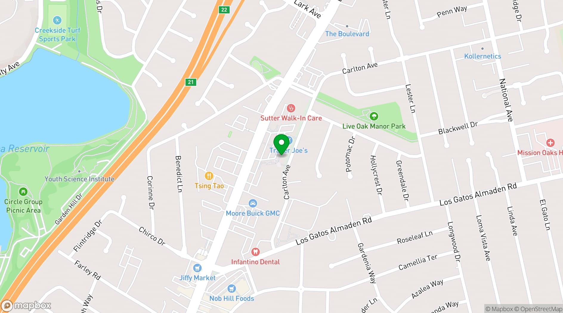 Map showing Los Gatos DJ Company