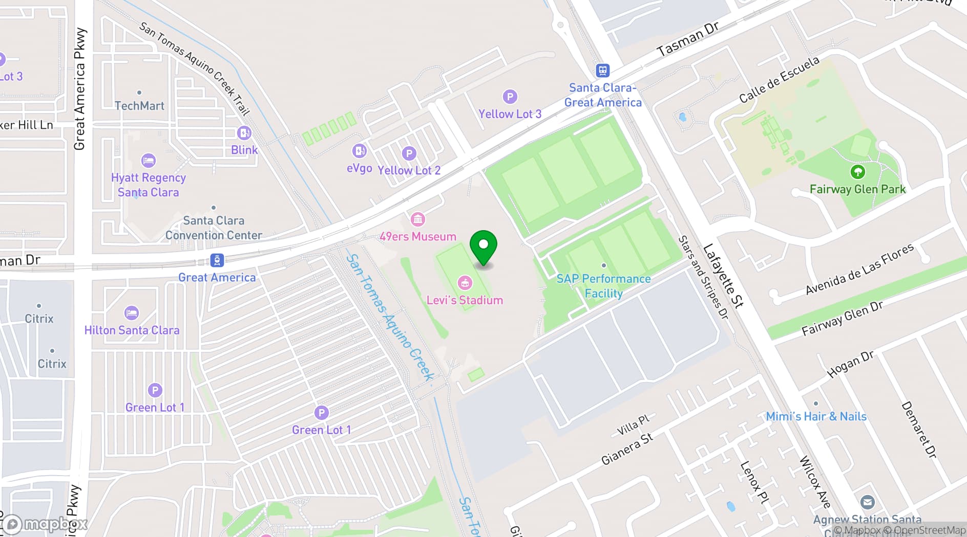 Map showing Levi's Stadium