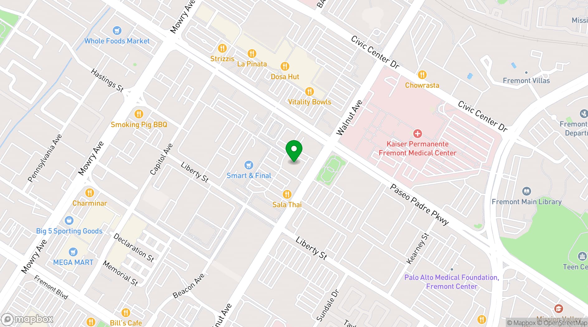 Map showing Resham Event Center
