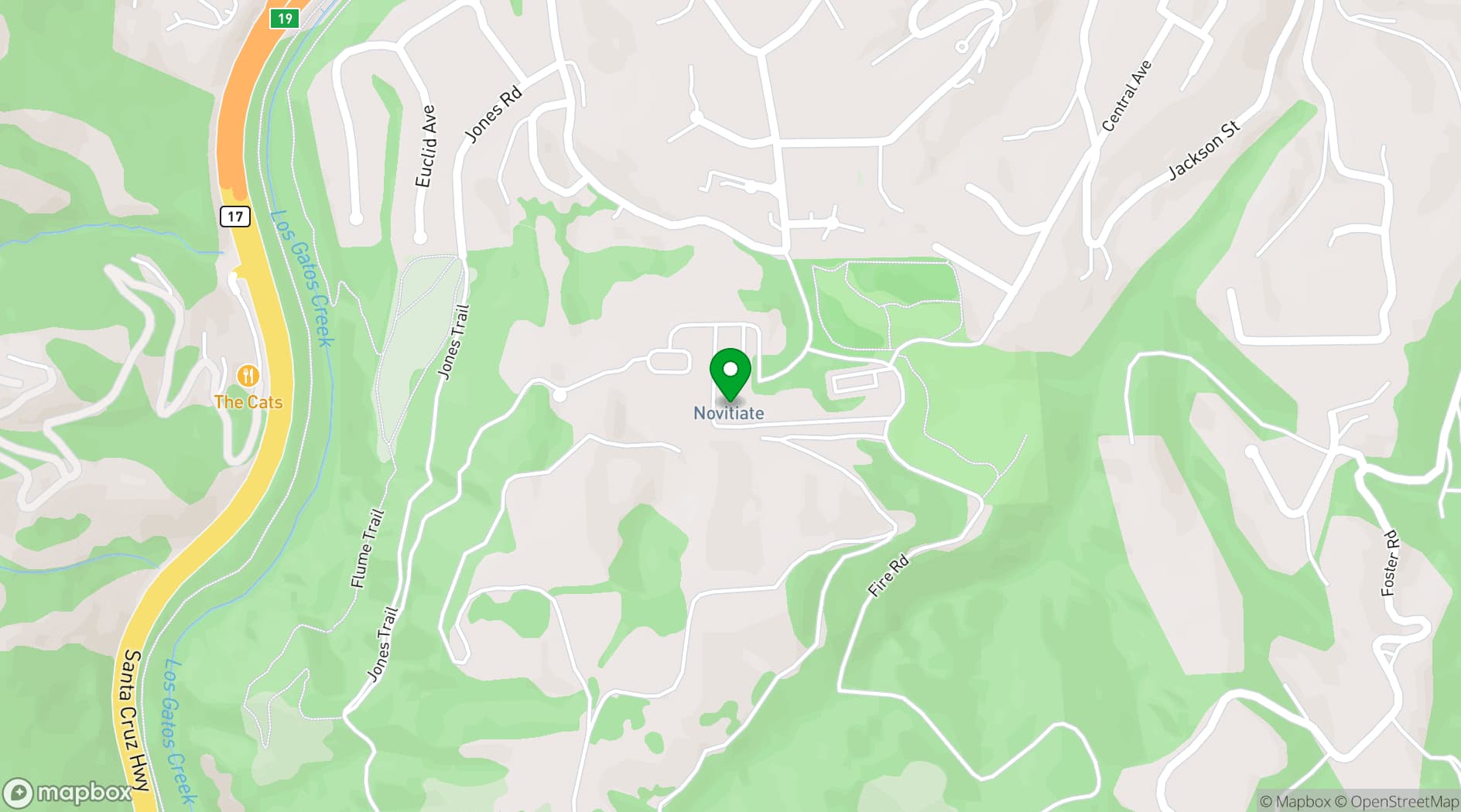 Map showing Testarossa Winery