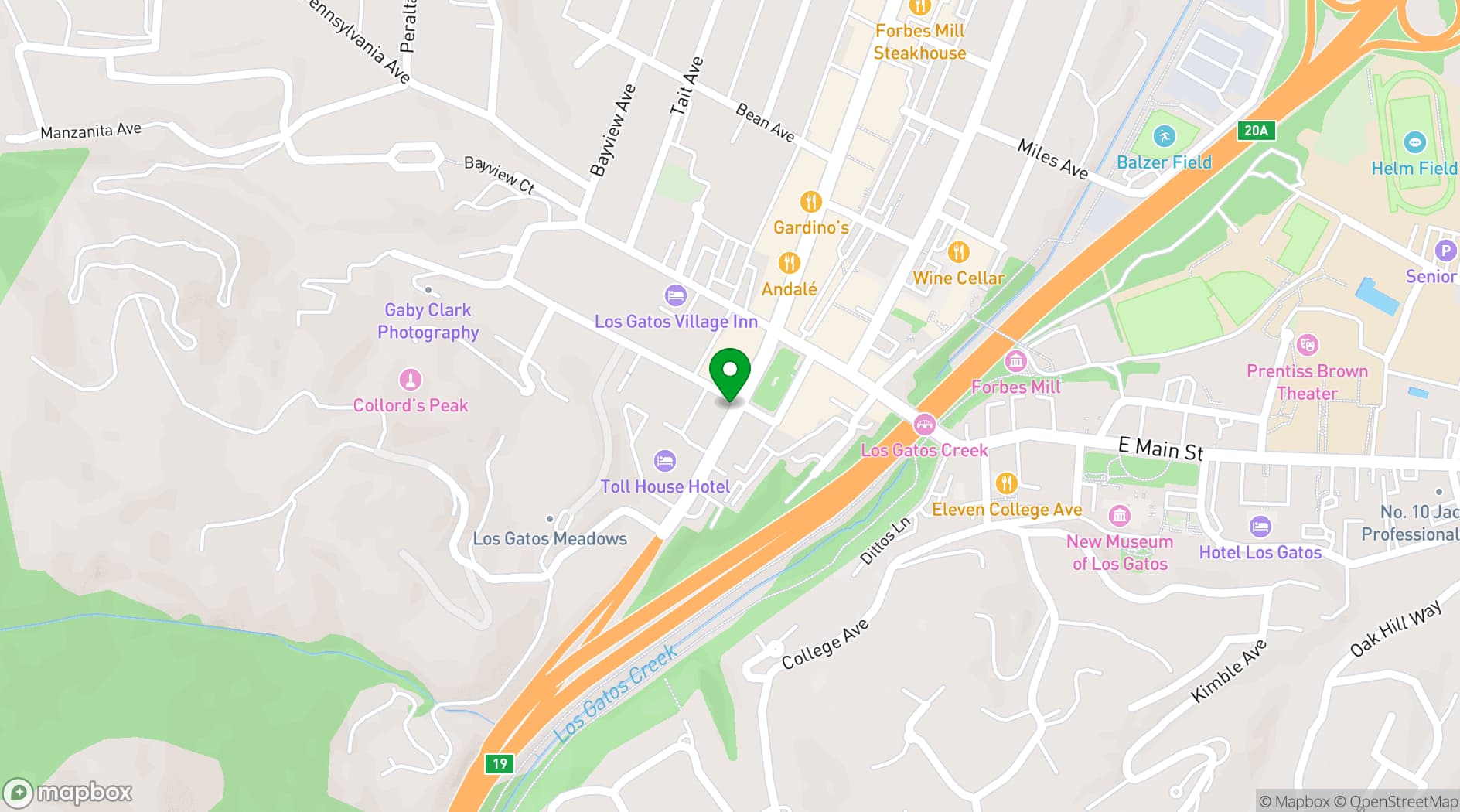 Map showing Number 1 Broadway