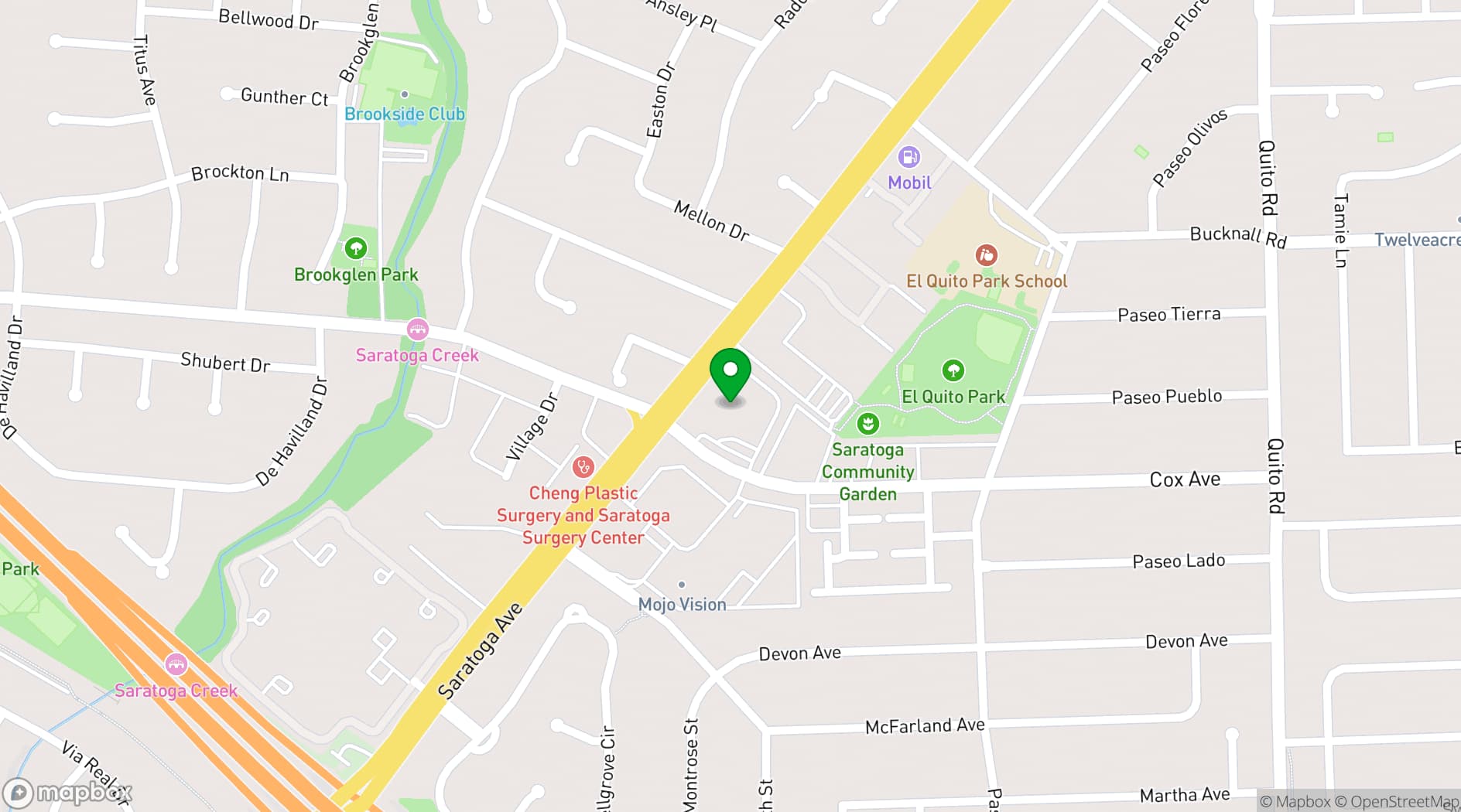 Map showing Prince of Peace Church