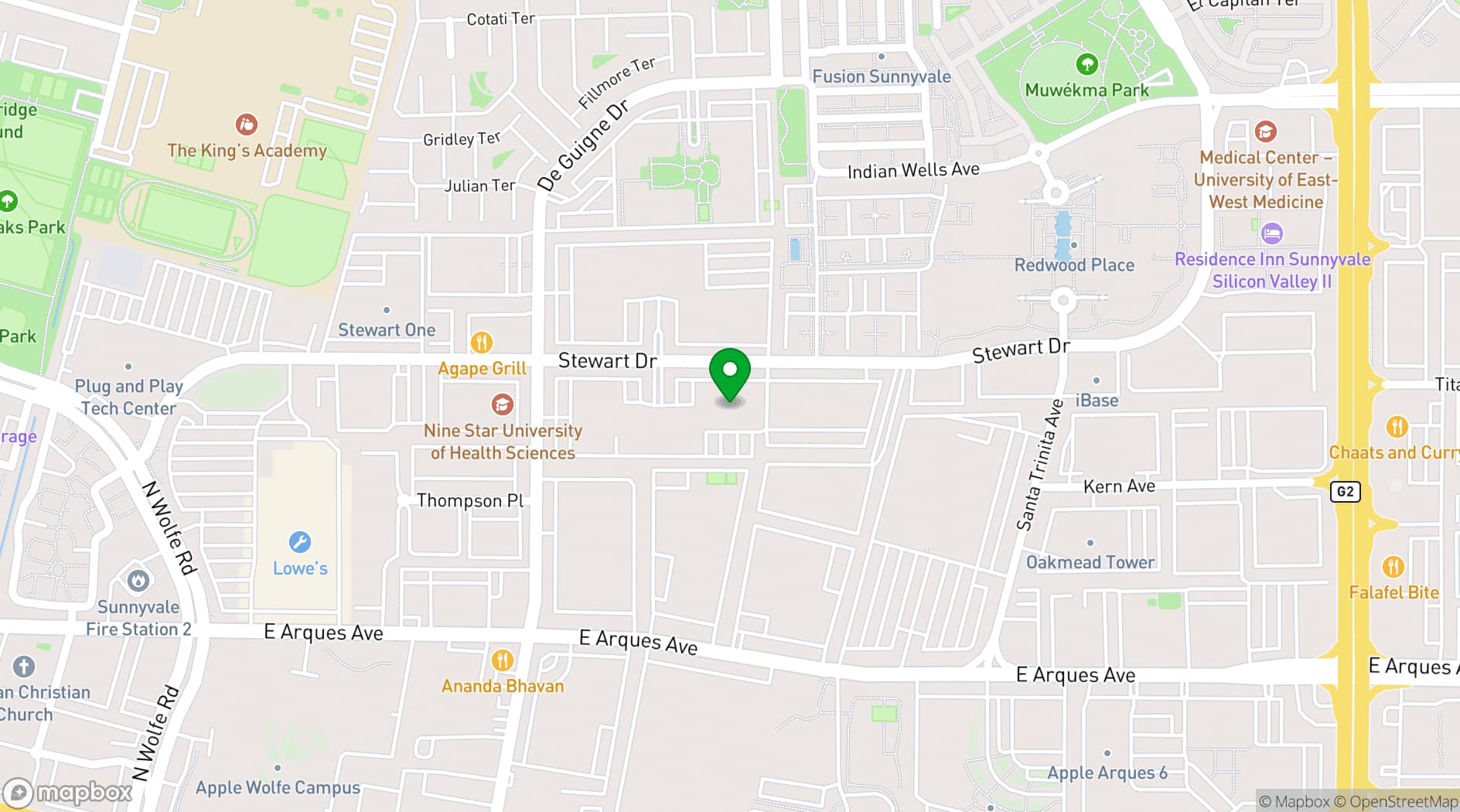 Map showing Murphy Avenue Executive Suites