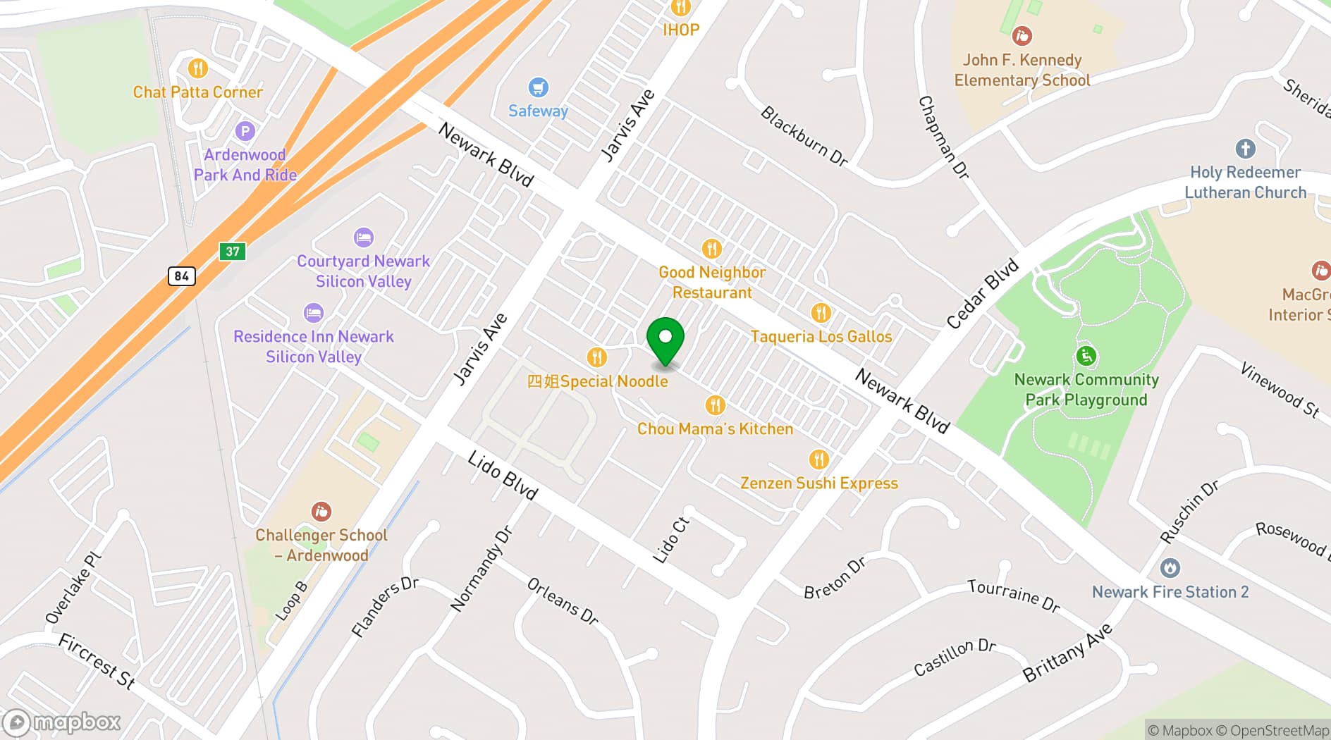 Map showing Oasis Palace
