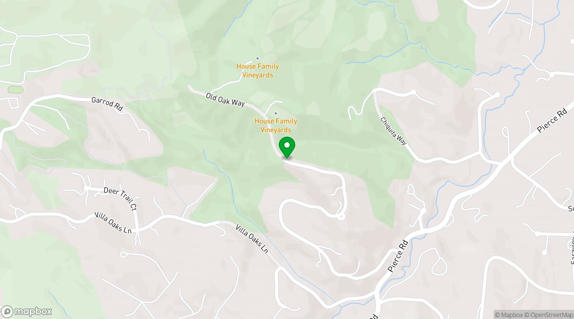 Map showing House Family Vineyards