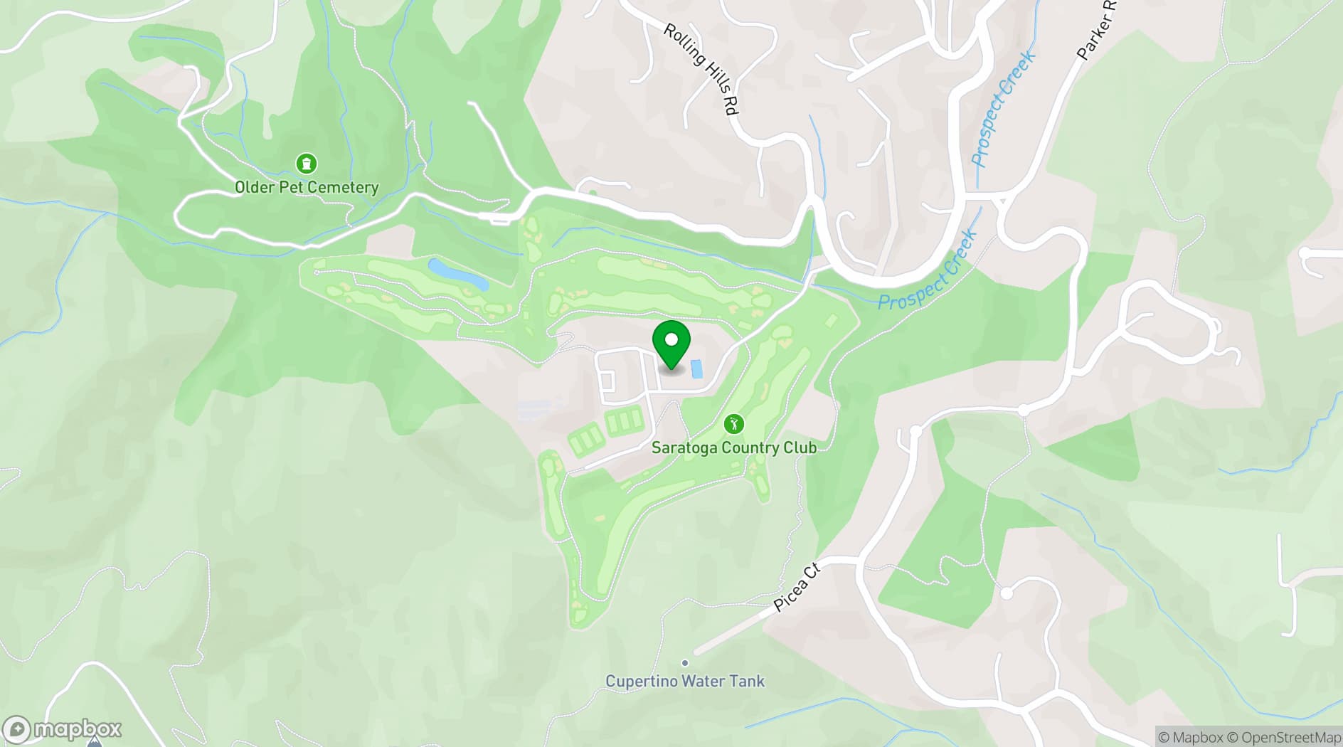 Map showing Saratoga Country Club