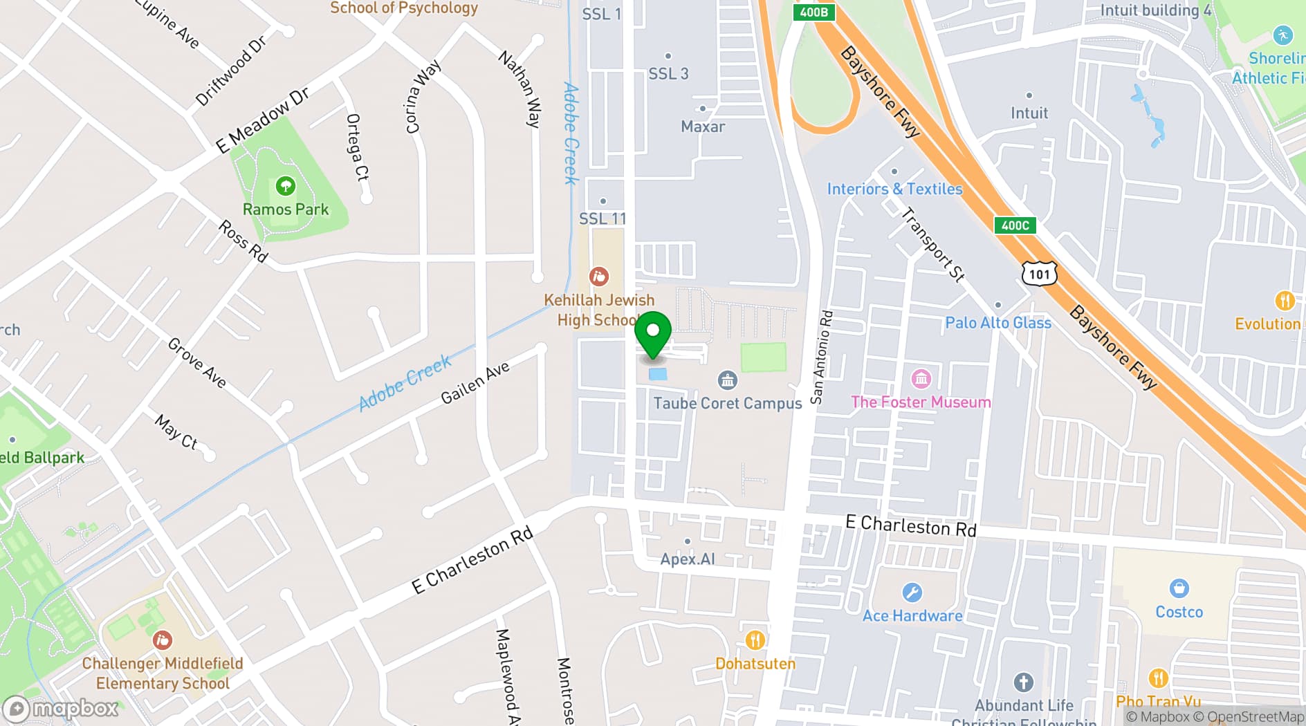 Map showing Oshman Family JCC