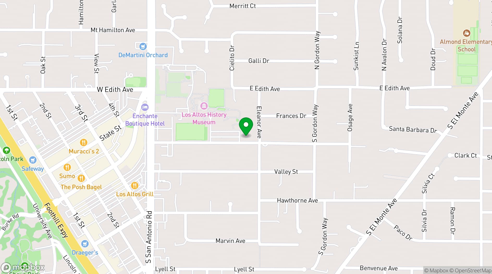 Map showing Neutra House Conference Center