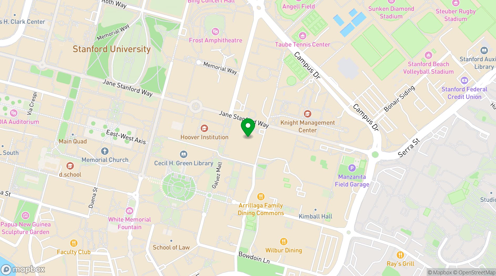 Map showing Bechtel Conference Center