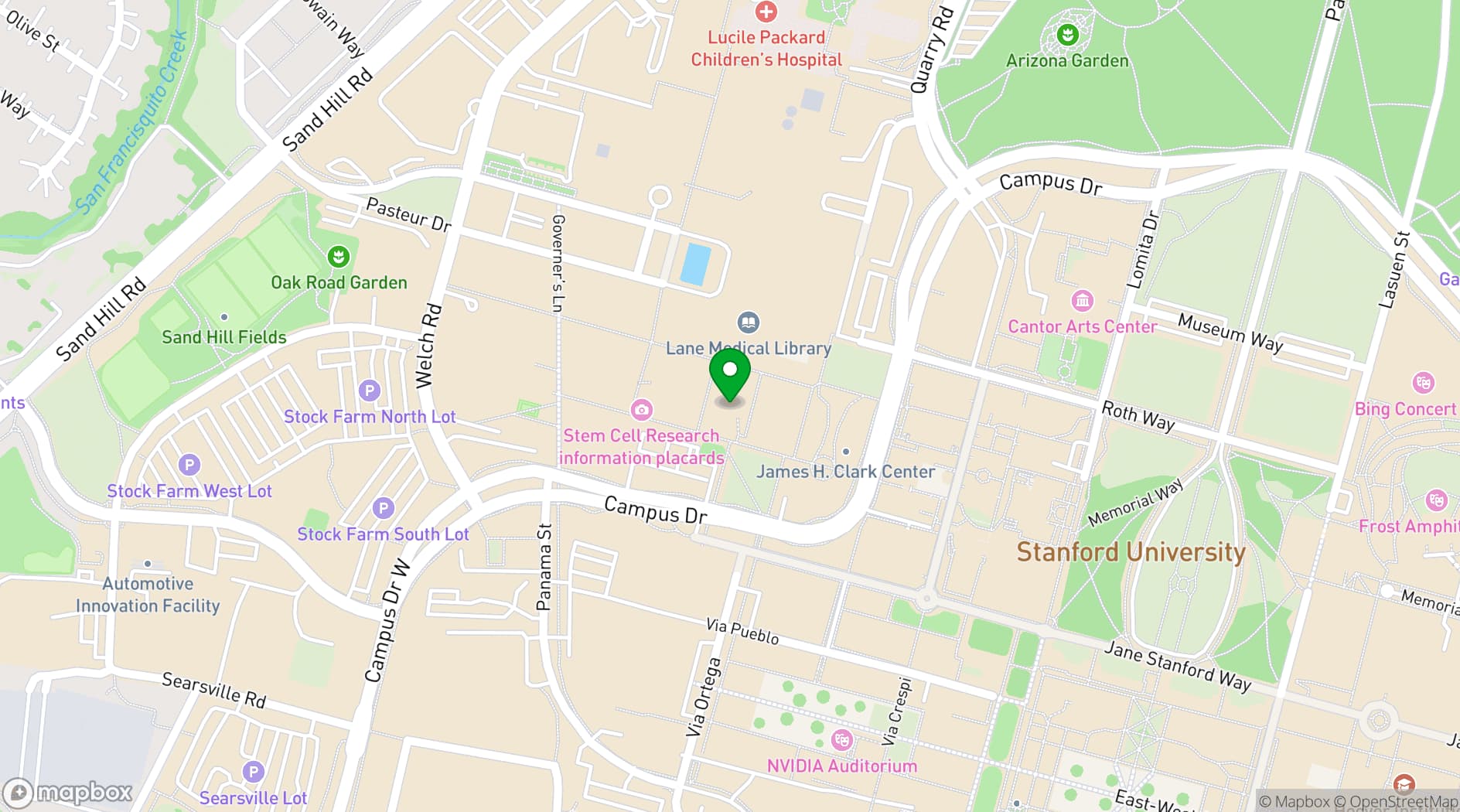 Map showing Conference Center at Li Ka Shing Center