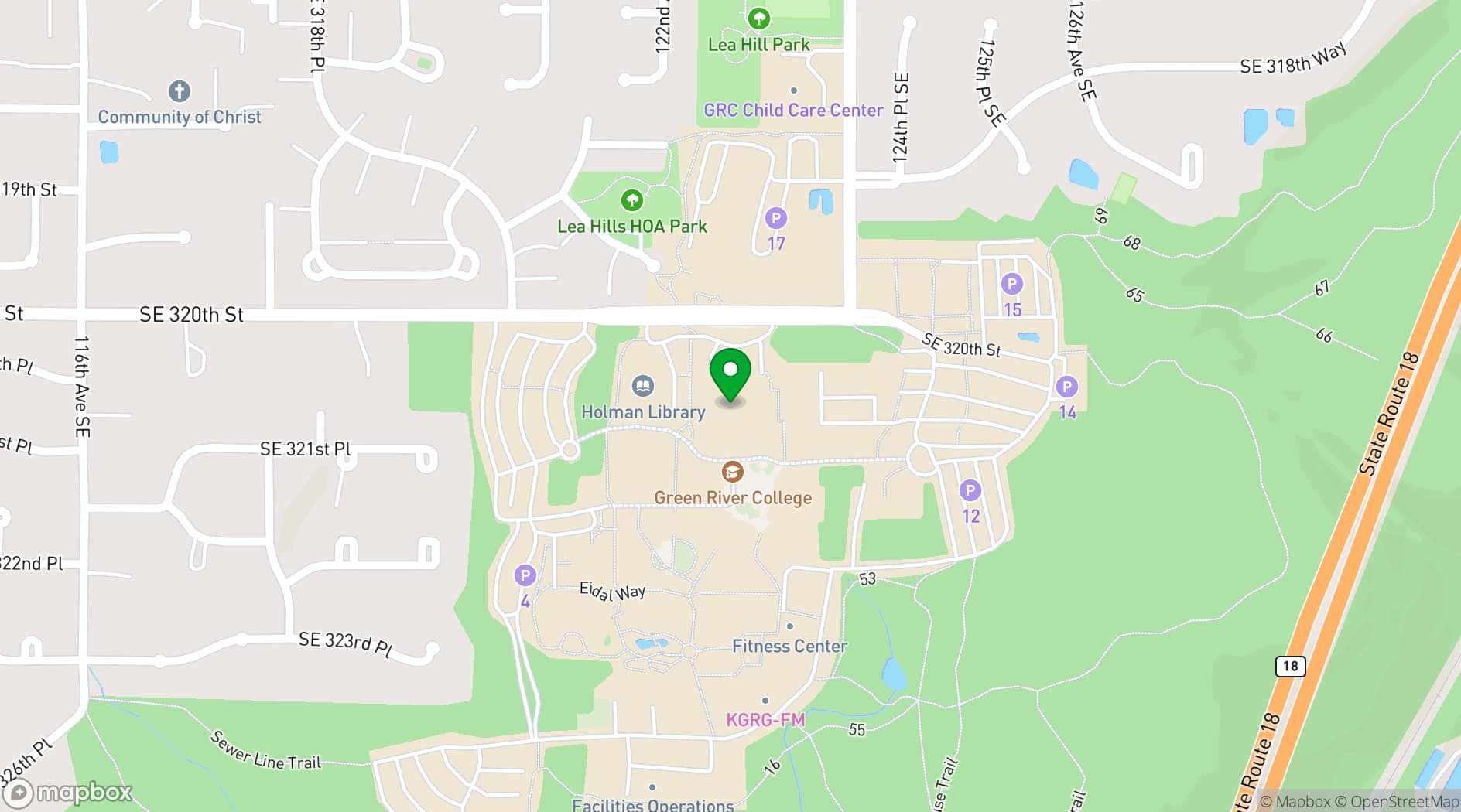 Map showing Green River Conference & Event Center