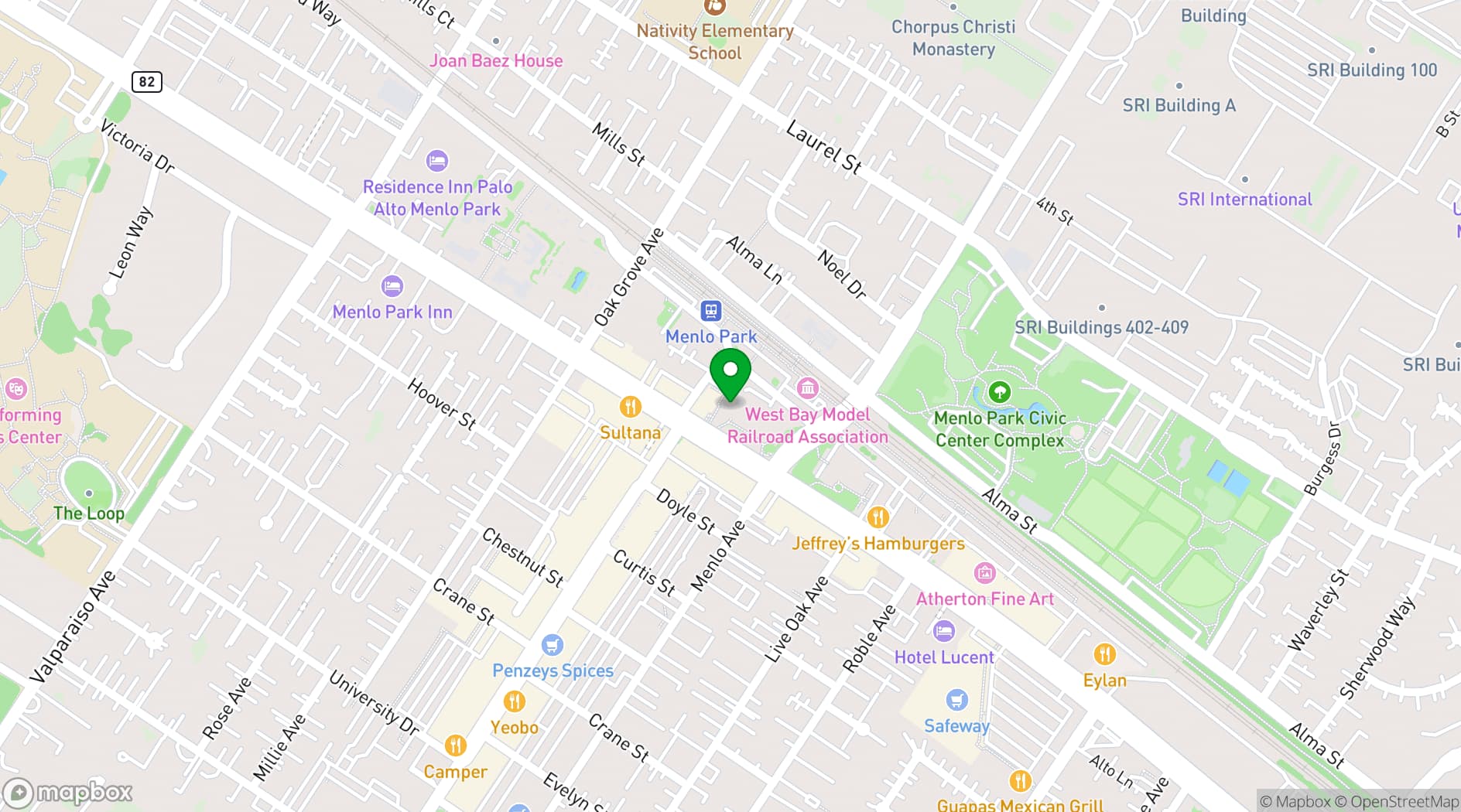 Map showing Cafe Borrone
