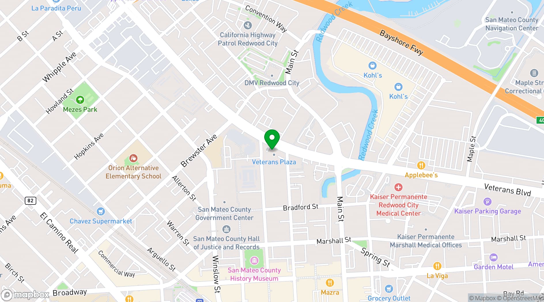 Map showing La Fonda Restaurant & Bar
