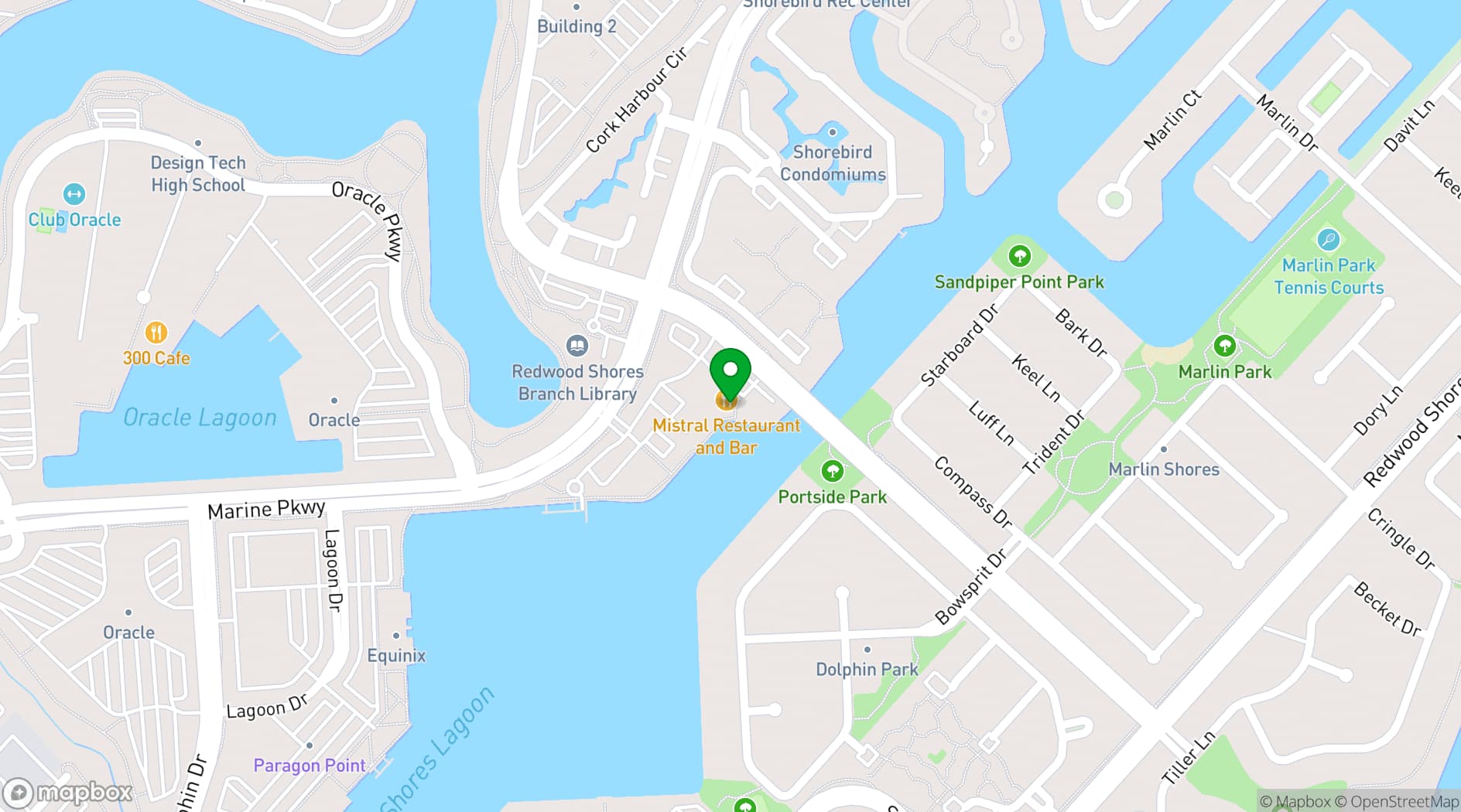 Map showing Mistral Restaurant & Bar