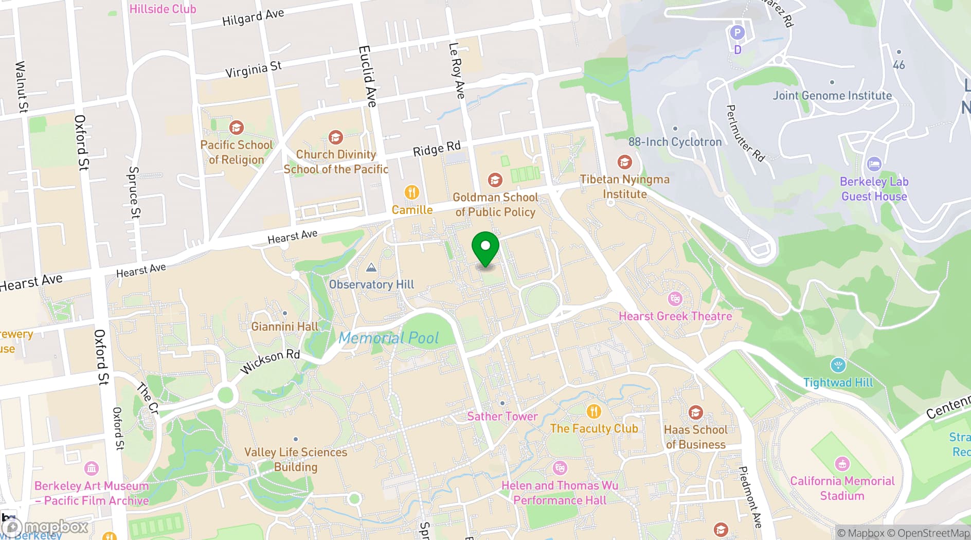 Map showing Berkeley Engineering Facilities
