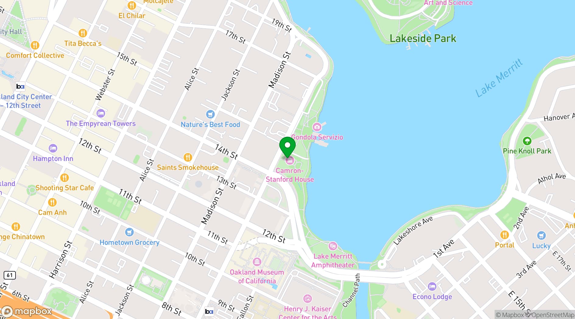 Map showing Camron-Stanford House