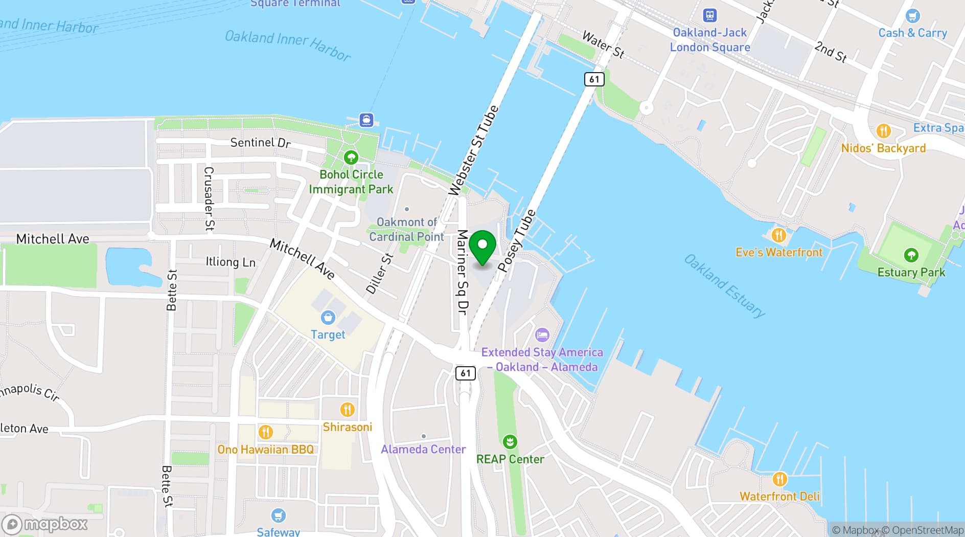 Map showing Luxe Cruises and Events